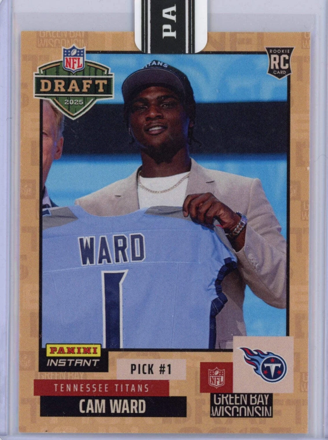 2025 Panini Instant NFL Cam Ward #DN1 Draft Night Beige /25 Rookie Football Card