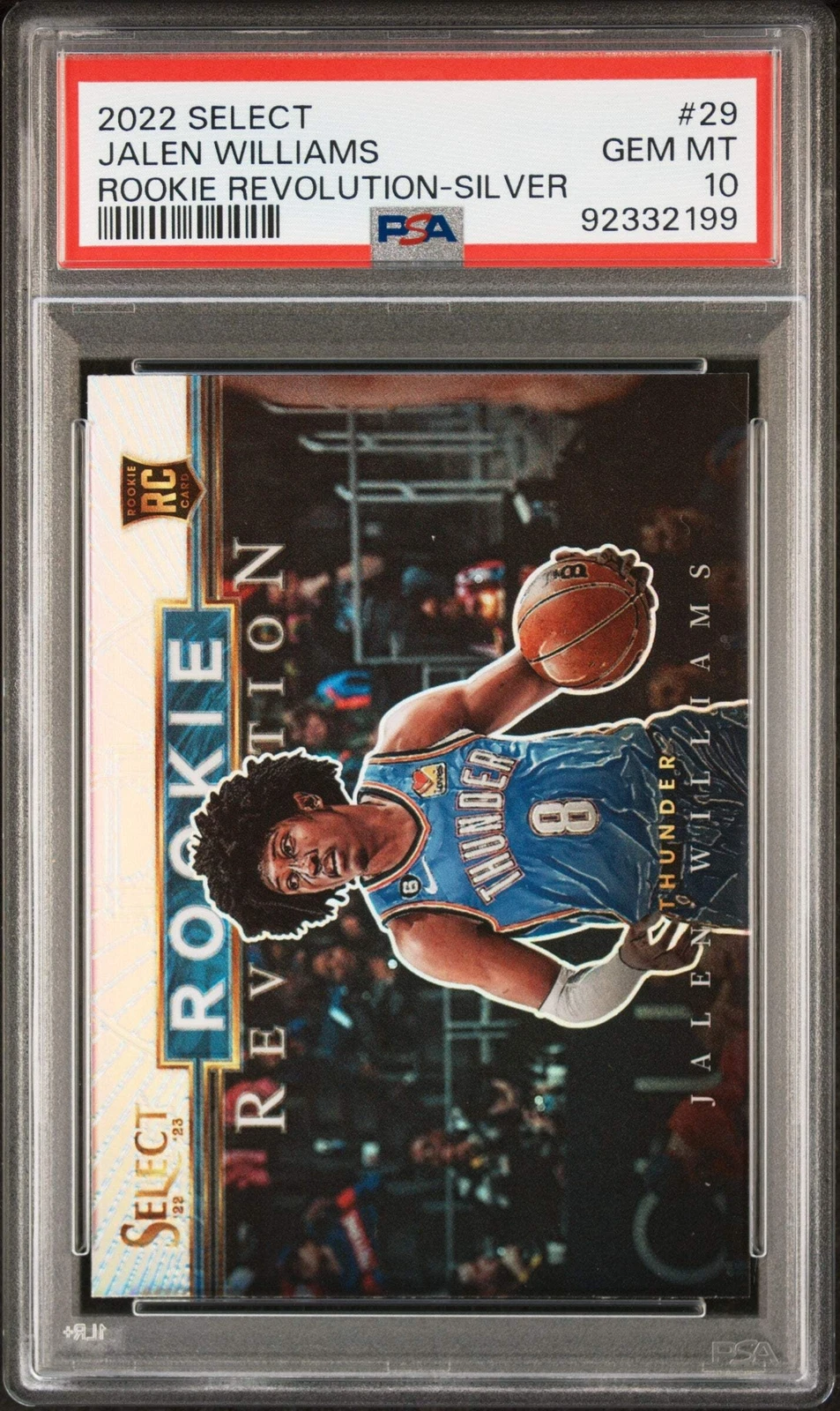 Graded 2022 Select Jalen Williams #29 Rookie Revolution Basketball Card PSA 10