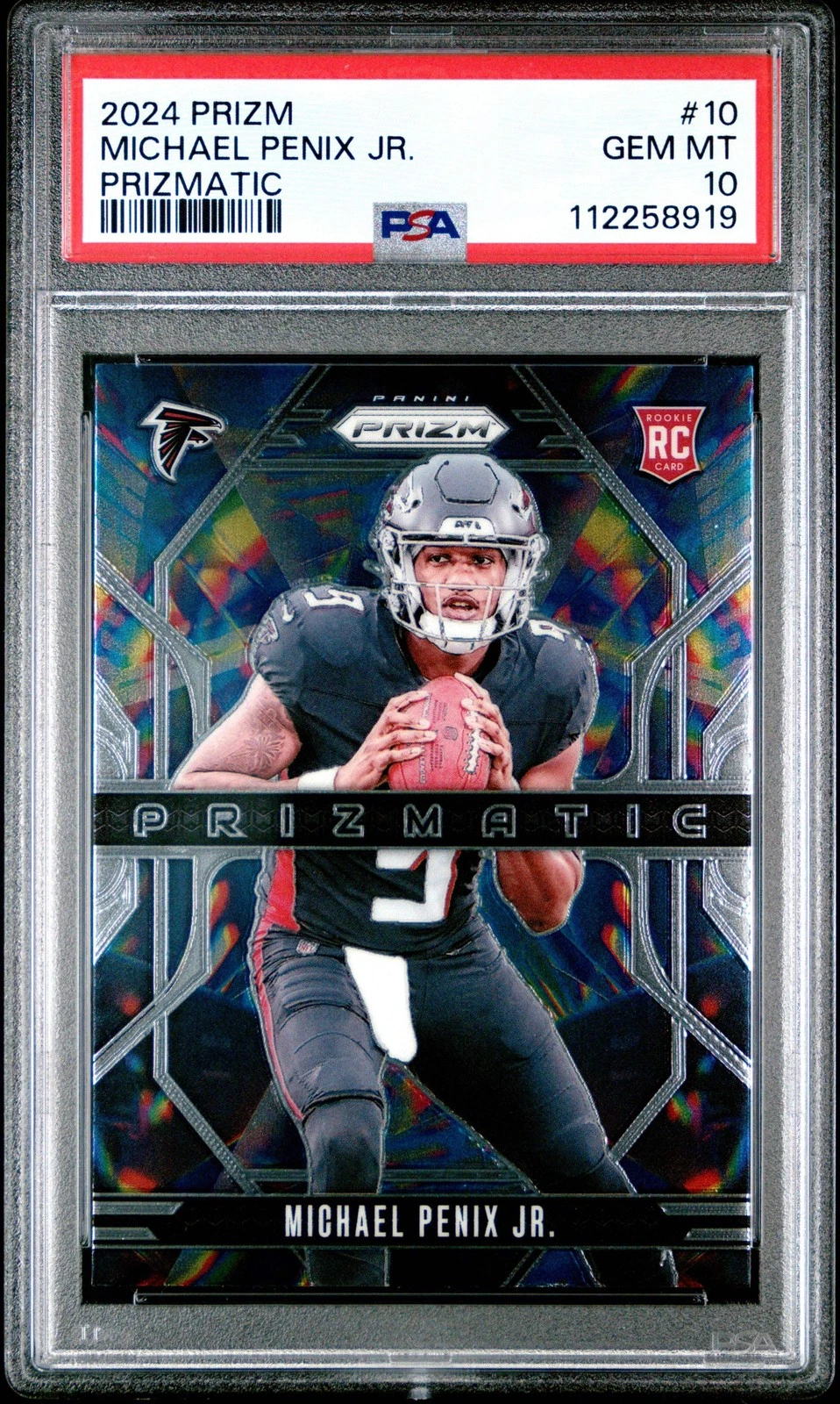 Graded 2024 Panini Prizm Michael Penix Jr #10 Prizmatic RC Football Card PSA 10