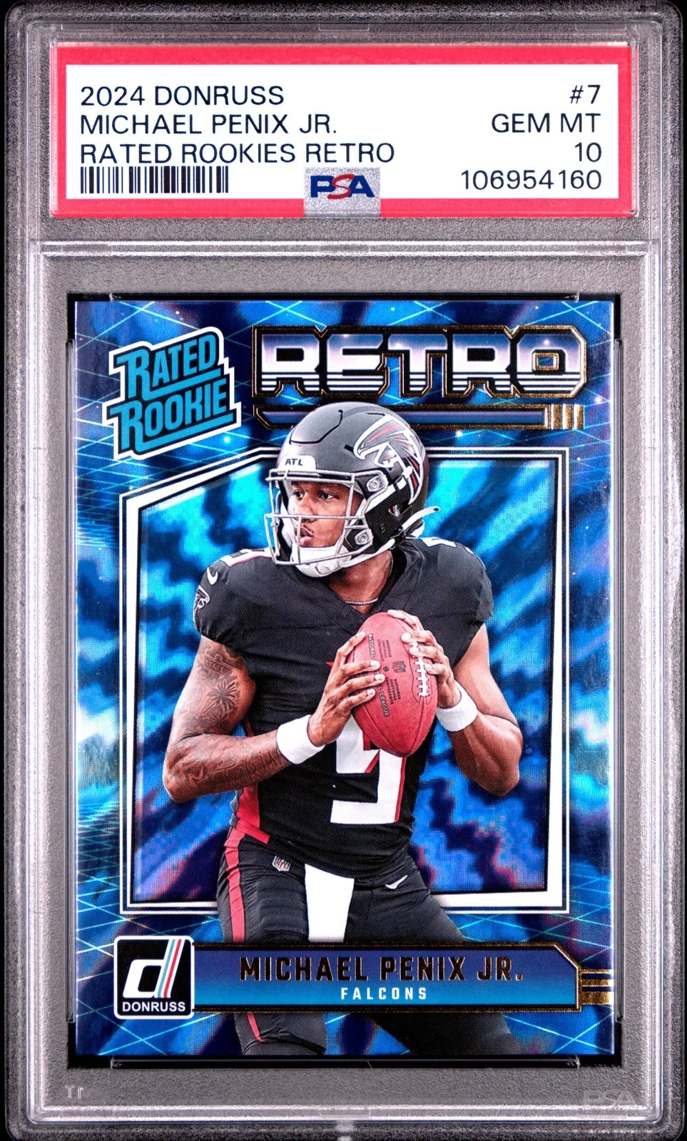 Graded 2024 Donruss Michael Penix Jr #7 Rated Rookies Retro Football Card PSA 10