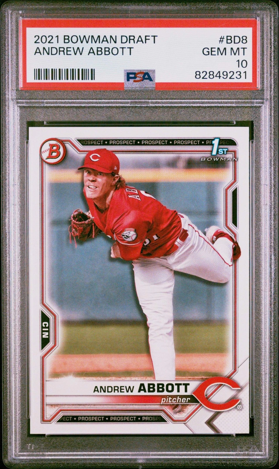 Graded 2021 Topps Bowman Draft Andrew Abbott #BD8 Rookie RC Card PSA 10 Gem Mint