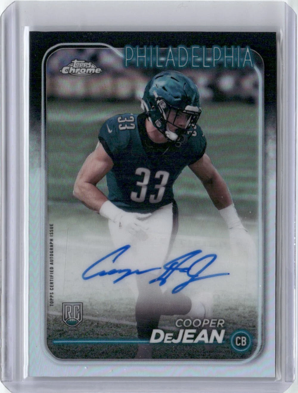 2024 Topps Chrome Silver Cooper DeJean #RA-CDE Auto Rookie RC Football Card