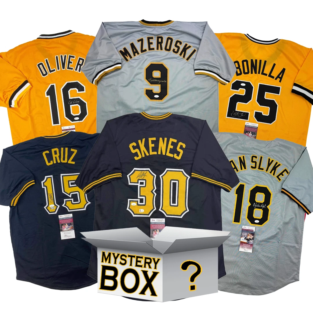 Autographed/Signed Pittsburgh Baseball Jersey Mystery Box with PSA JSA BAS COA