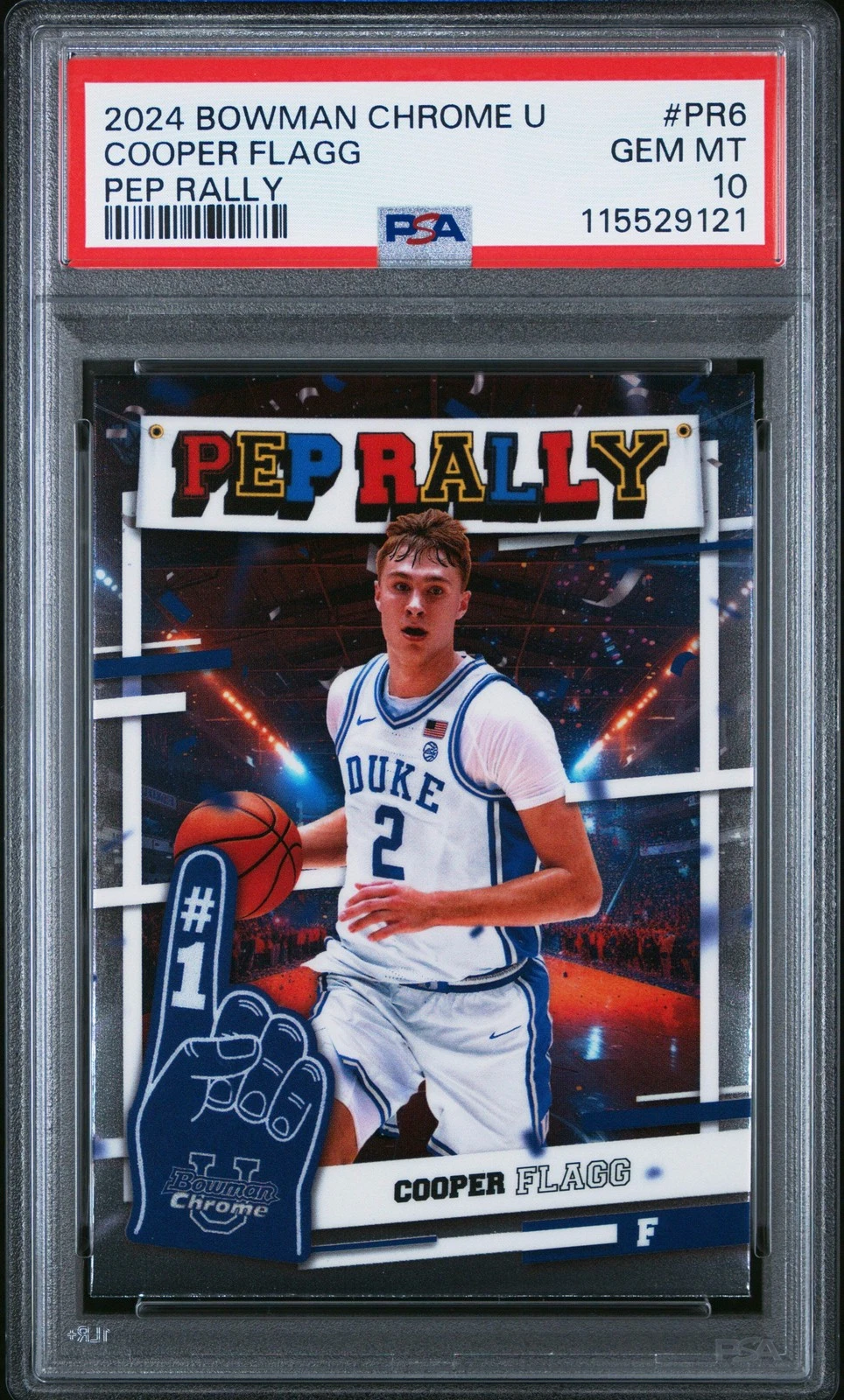 Graded 2024 Topps Bowman Chrome U Cooper Flagg #PR6 Pep Rally Rookie Card PSA 10