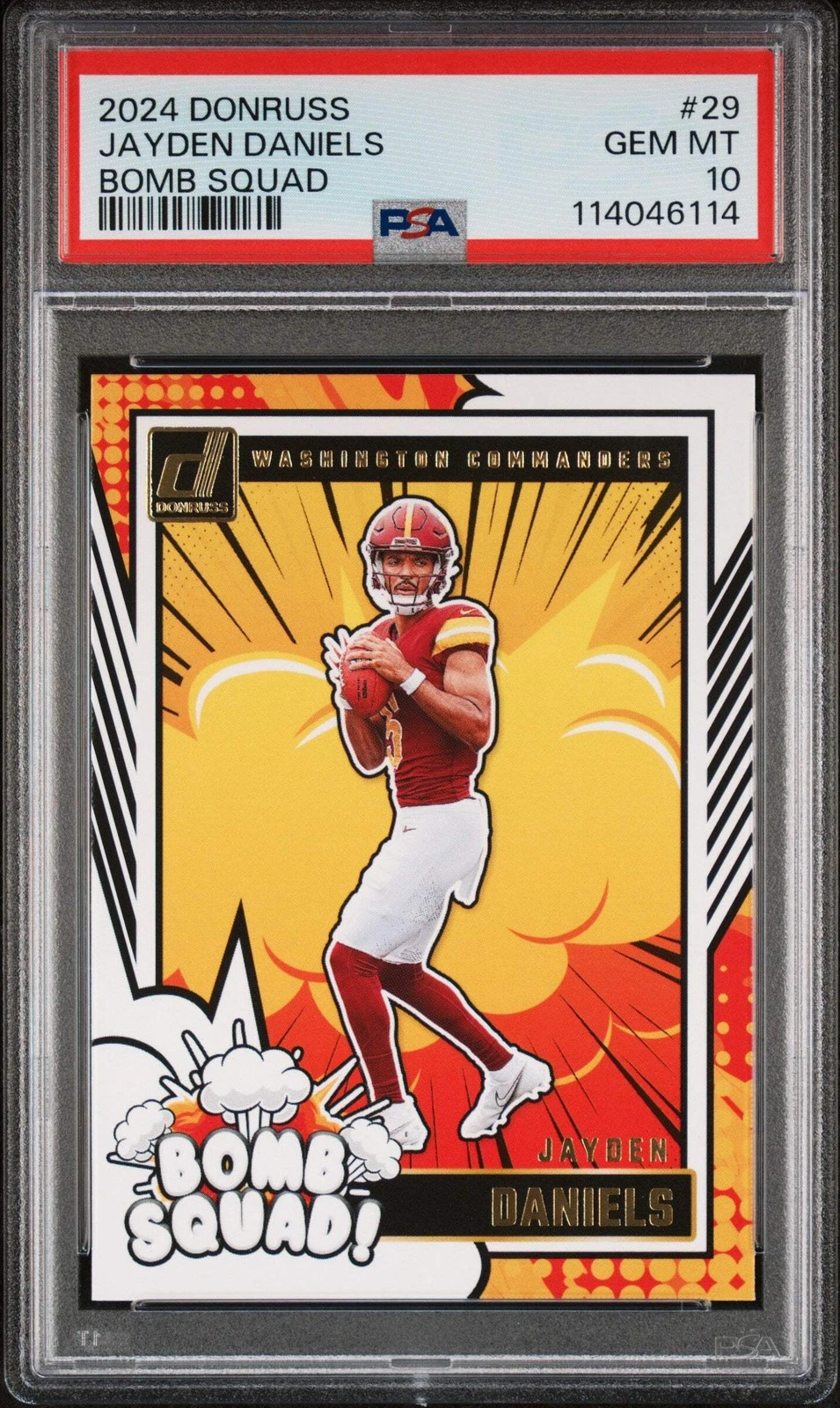 Graded 2024 Panini Donruss Jayden Daniels #29 Bomb Squad Rookie RC Card PSA 10