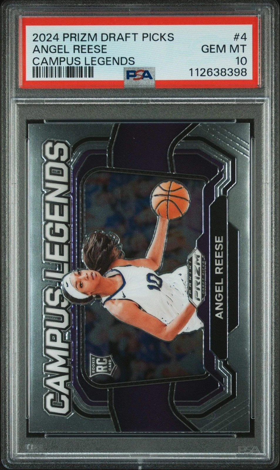 Graded 2024 Panini Prizm DP Angel Reese #4 Campus Legends Rookie RC Card PSA 10