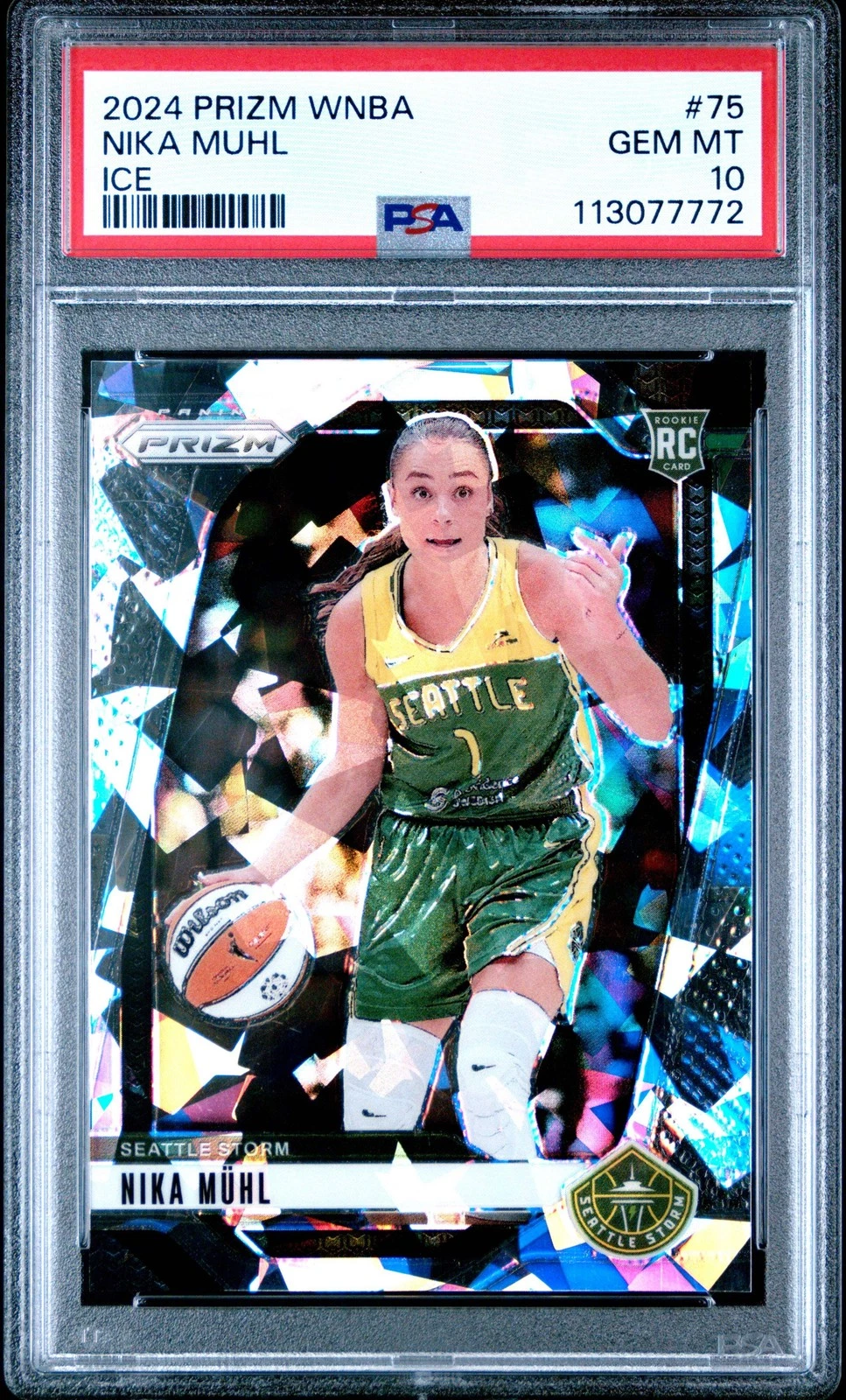 Graded 2024 Panini Prizm Nika Muhl #75 Ice Rookie RC Card PSA 10 Gem Mint