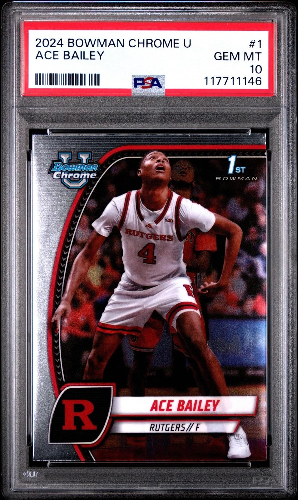 Graded 2024 Topps Bowman U Chrome Ace Bailey #1 Rookie RC Basketball Card PSA 10