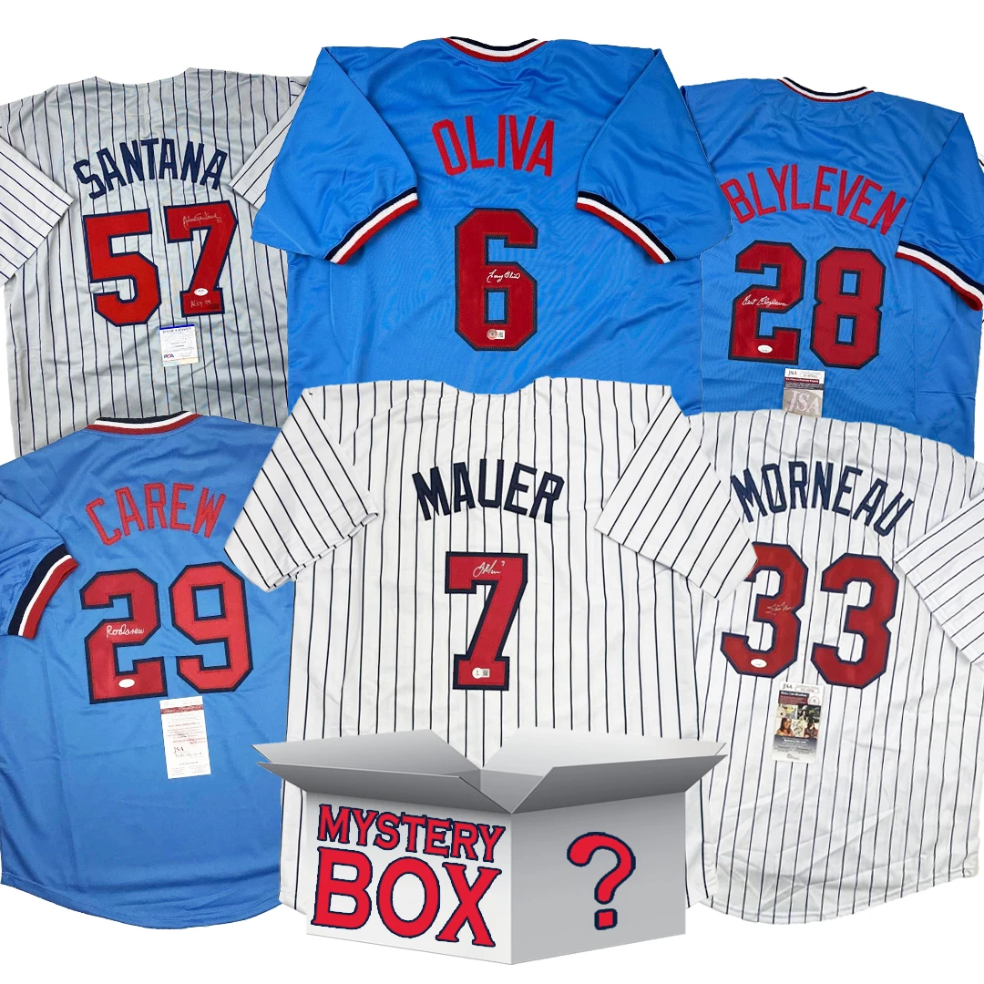 Autographed/Signed Minnesota Baseball Jersey Mystery Box PSA JSA or Beckett COA