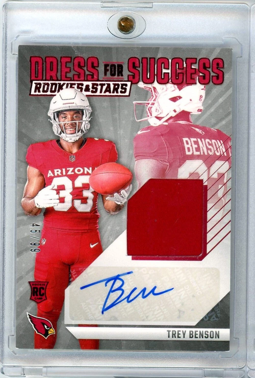 2024 Panini Rookies & Stars Trey Benson #DFS-TBN /99 RPA Autographed Rookie Card
