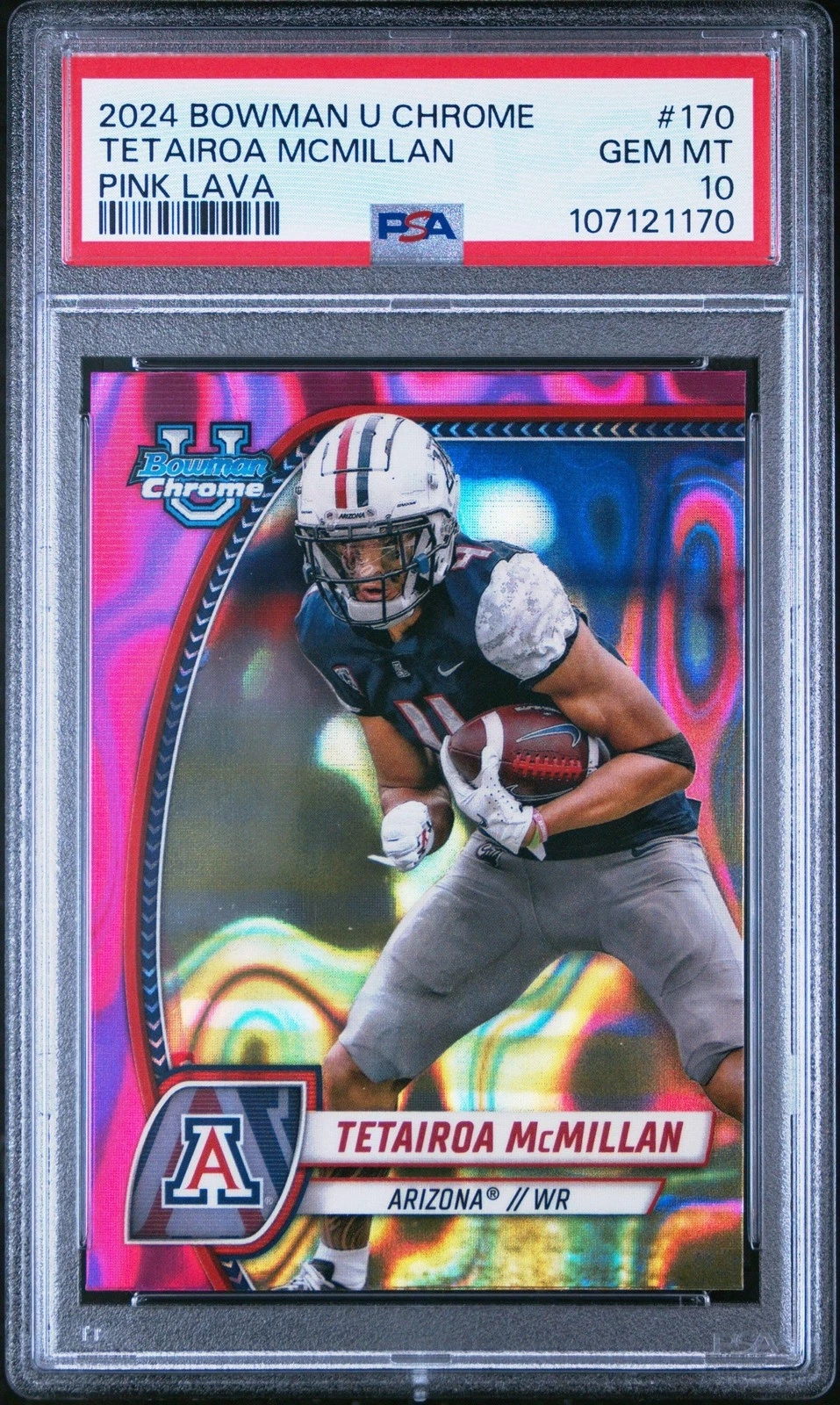 Graded 2024 Bowman U Chrome Tetairoa McMillan #170 Pink Lava Rookie Card PSA 10