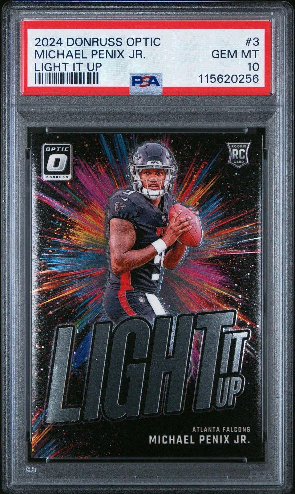 Graded 2024 Donruss Optic Michael Penix Jr #3 Light It Up Football Card PSA 10