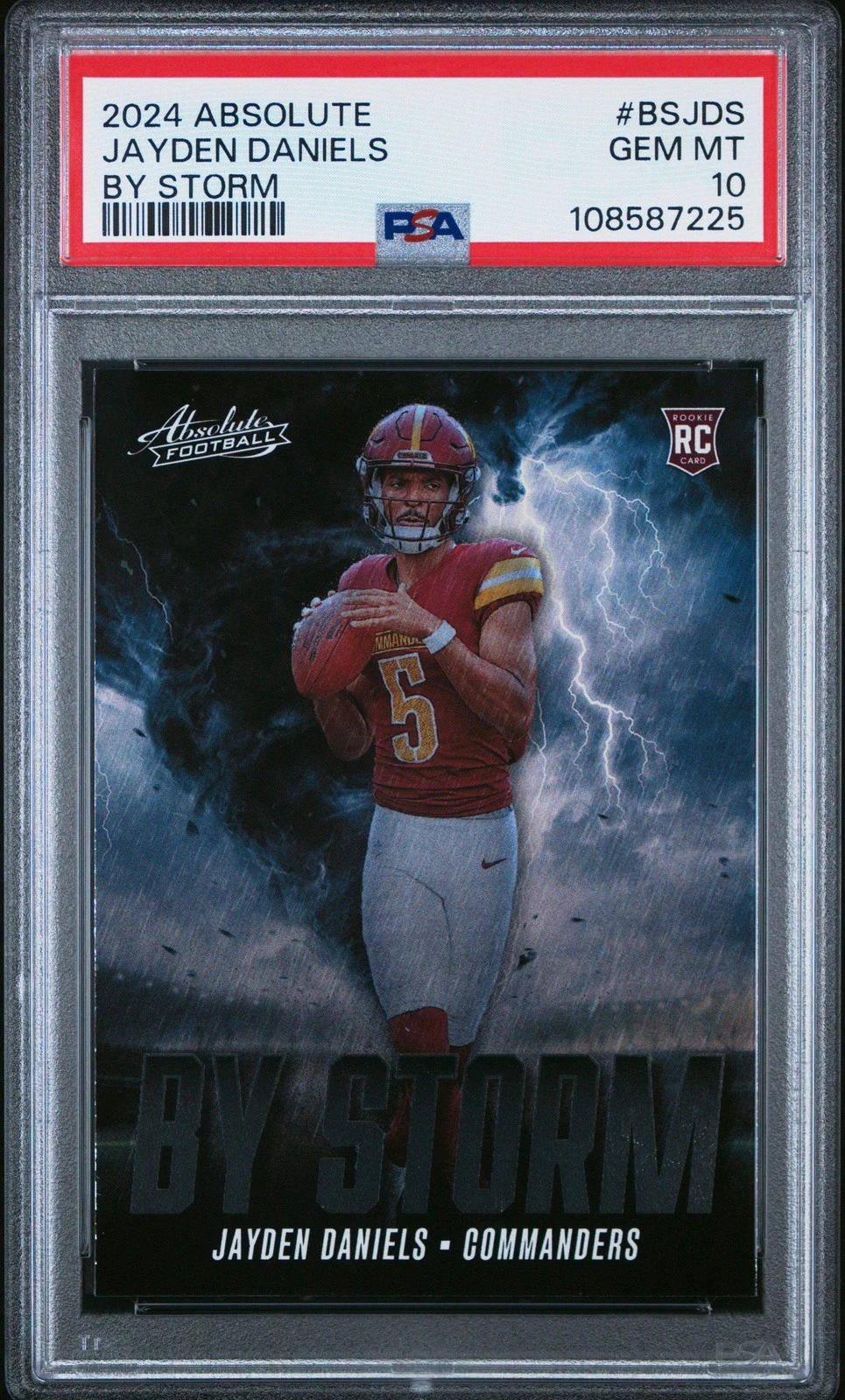 Graded 2024 Panini Absolute Jayden Daniels #BSJDS By Storm Football Card PSA 10
