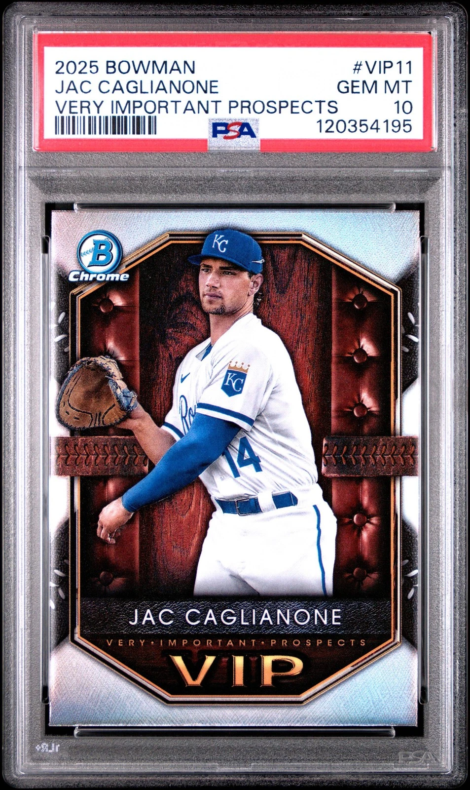 Graded 2025 Bowman Jac Caglianone #VIP1 Important Prospect Baseball Card PSA 10