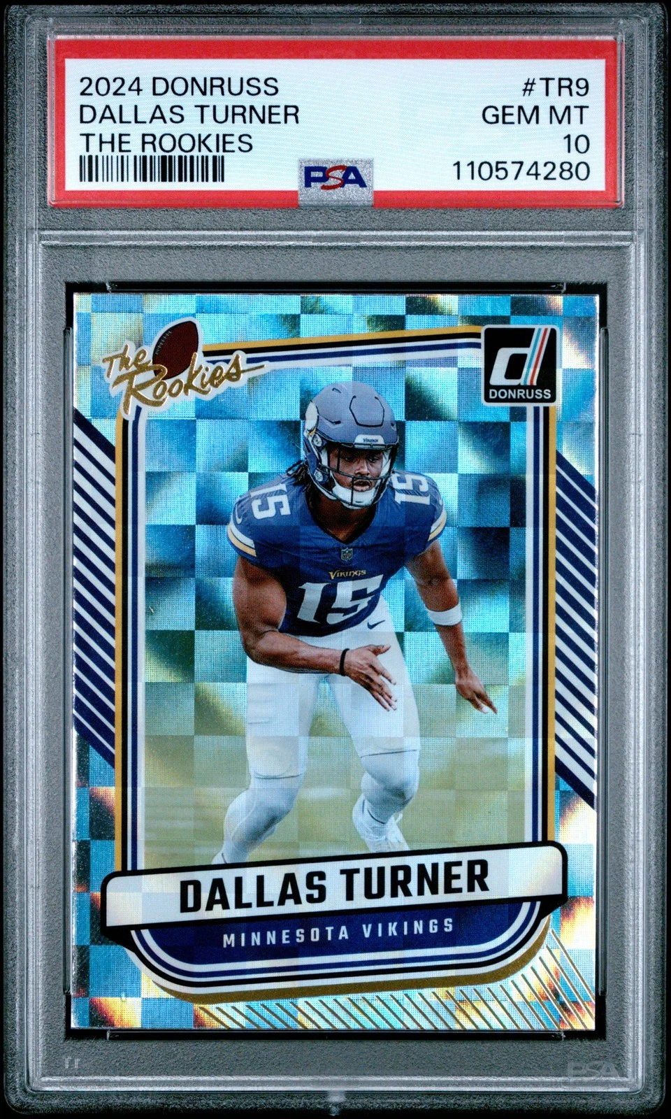 Graded 2024 Panini Donruss Dallas Turner #TR9 The Rookies Football Card PSA 10