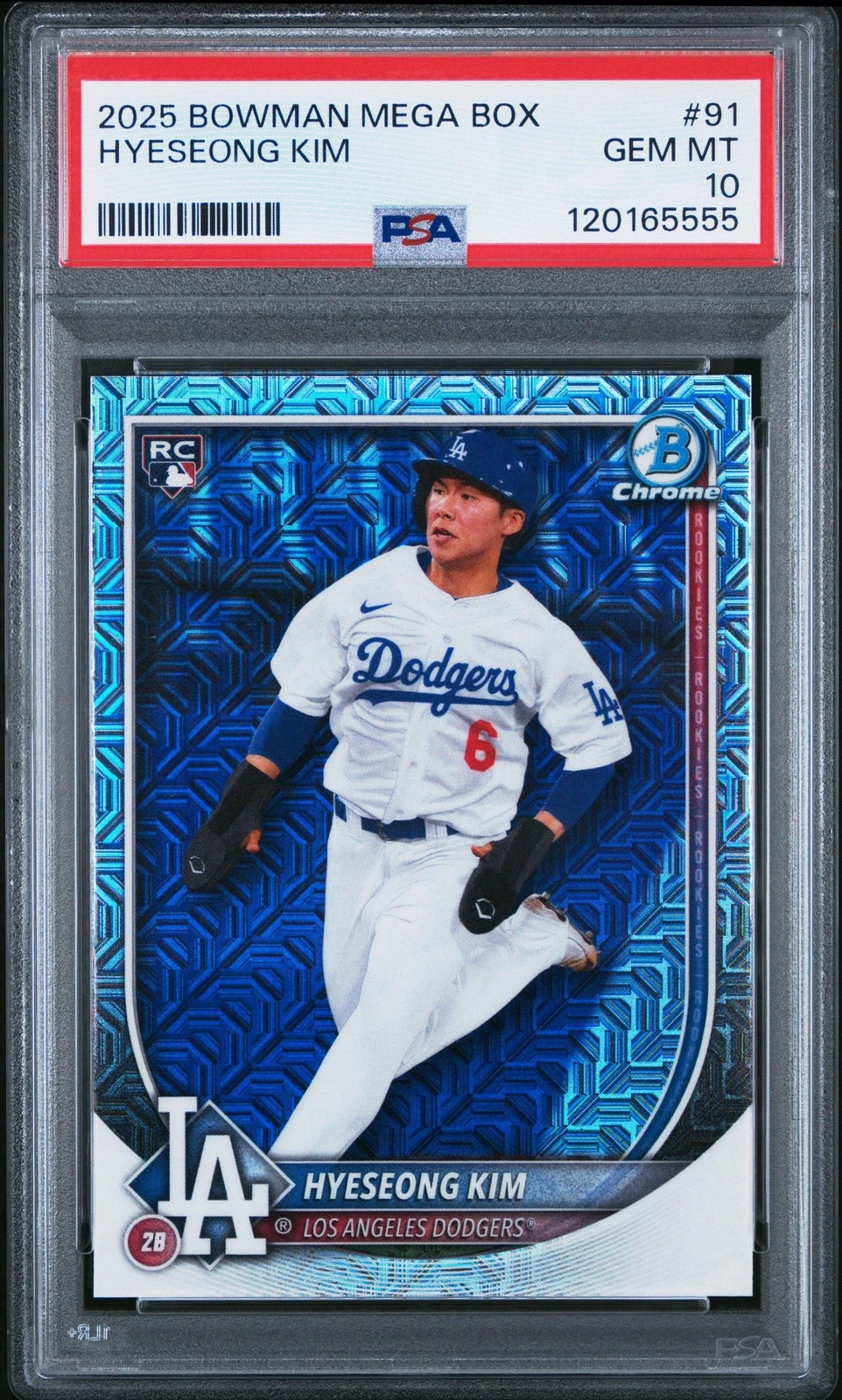 Graded 2025 Topps Bowman Mega Box Hyeseong Kim #91 Rookie RC Baseball Card PSA 1