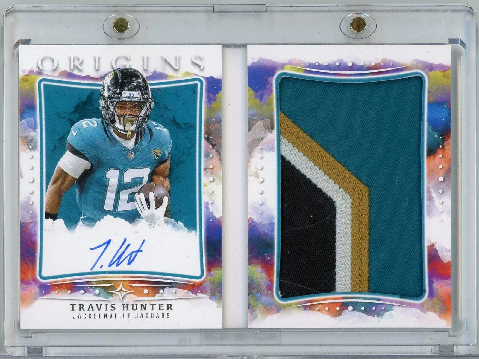 2025 Panini Origins Booklet Travis Hunter #RBPA-THU /49 RPA Auto Rookie Card
