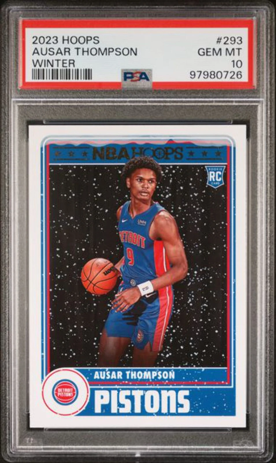 Graded 2023 Hoops Winter Ausar Thompson #293 Rookie RC Basketball Card PSA 10