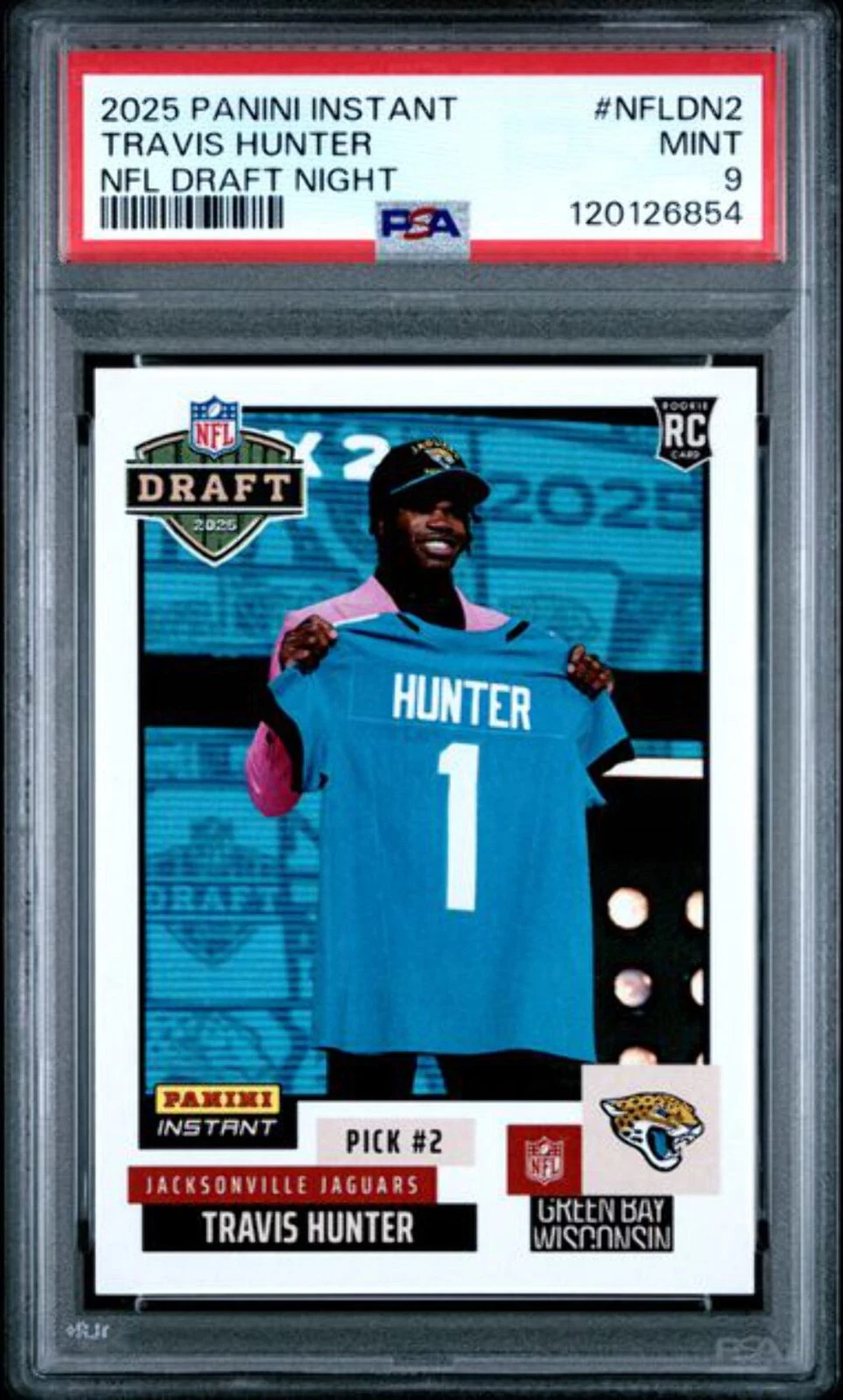 Graded 2025 Panini Instant Travis Hunter #JAGS Draft Night Rookie RC Card PSA 9