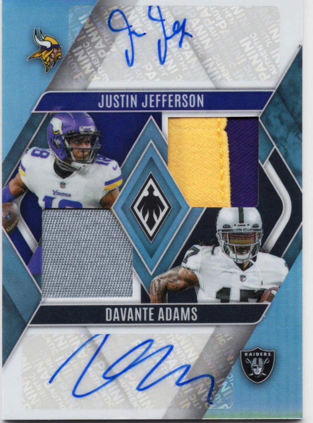 2023 Panini Phoenix Justin Jefferson/Davante Adams #DPAJJDA Patch Auto /50 Card