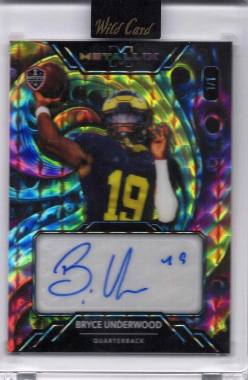 2025 Wild Card Metallix Bryce Underwood #WMFABU Rainbow Auto 1/1 Rookie Card