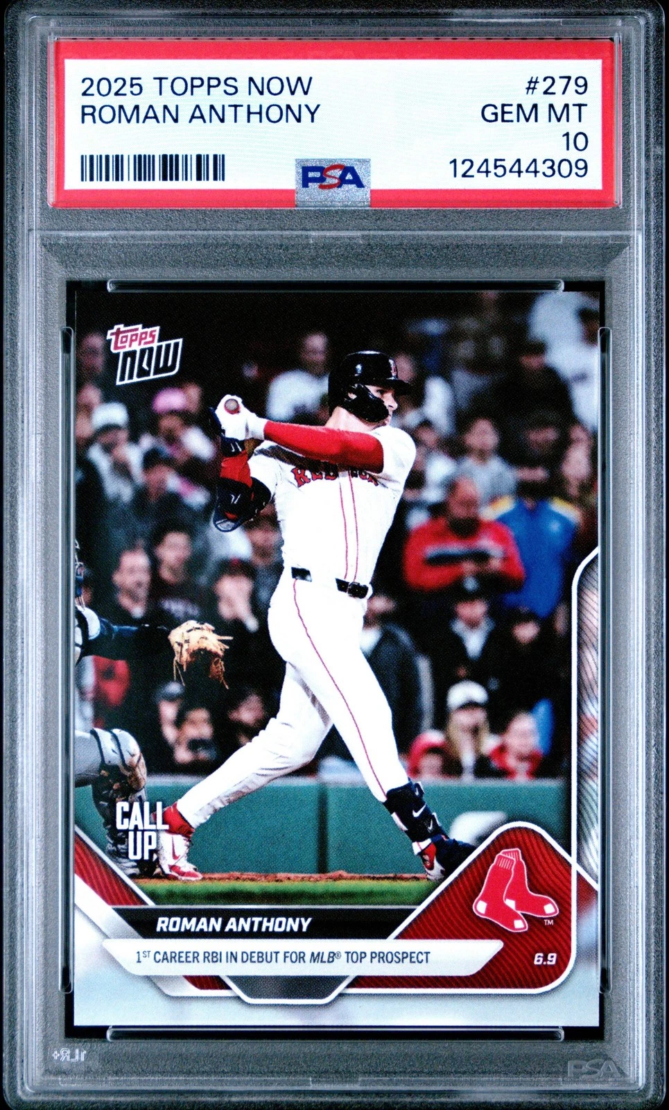 Graded 2025 Topps Now Roman Anthony #279 1st Career RBI in Debut for MLB Top Pro