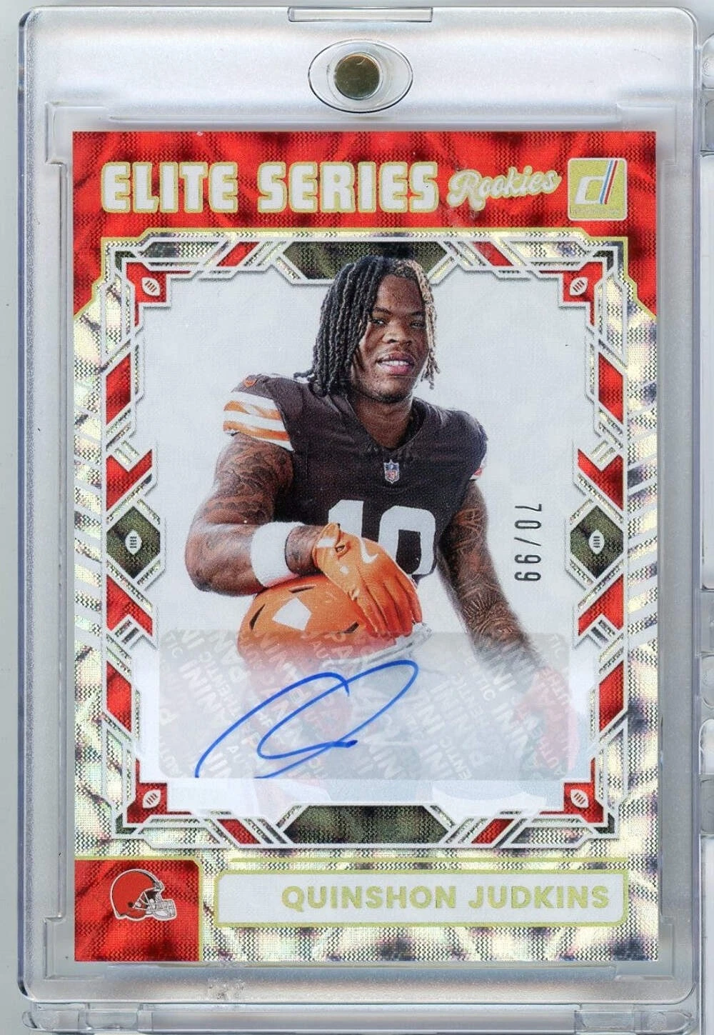 2025 Donruss Quinshon Judkins #ESR-QJS Elite Series Rookies Auto /99 Rookie Card