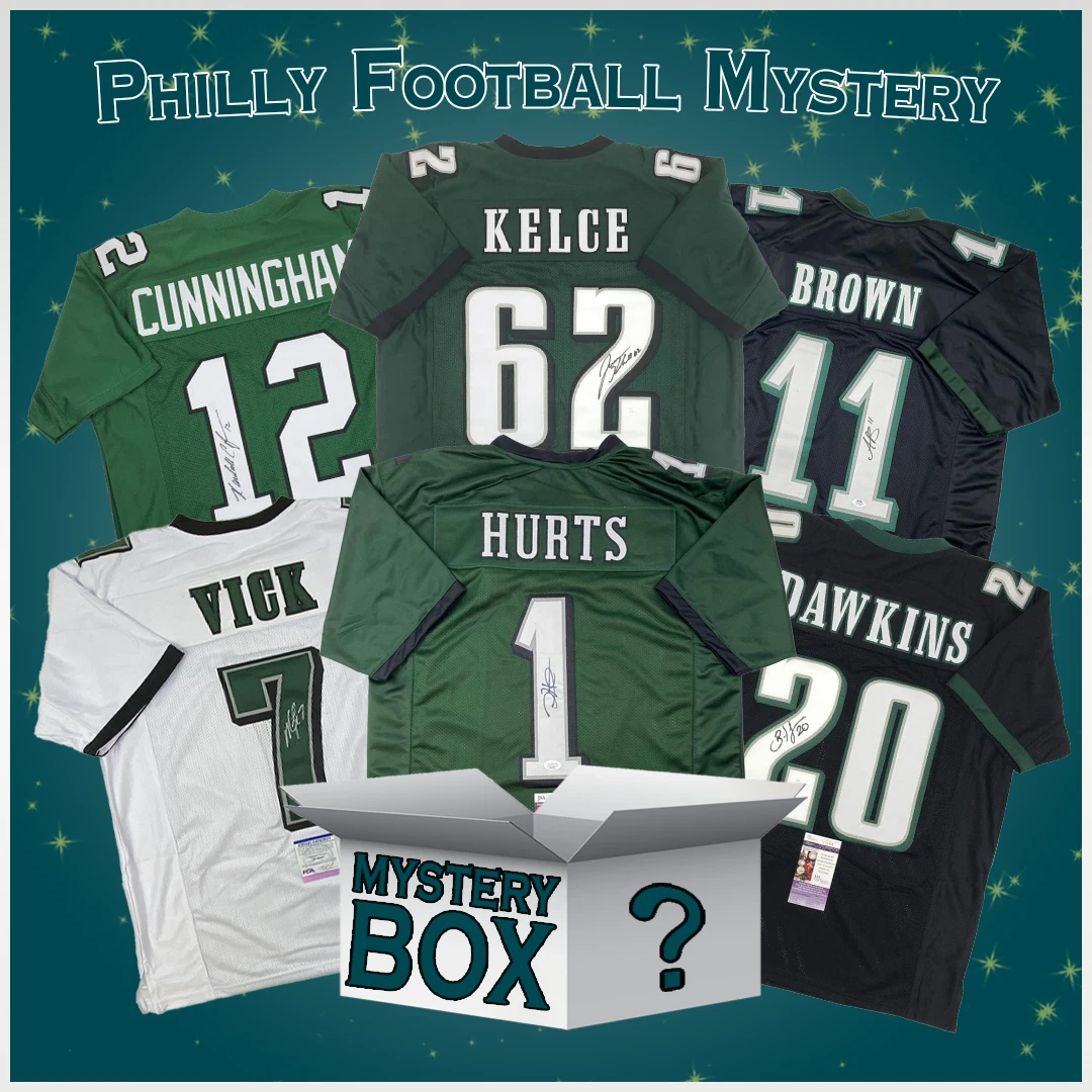 Autographed/Signed Philadelphia Football Jersey Mystery Box PSA JSA BAS COA