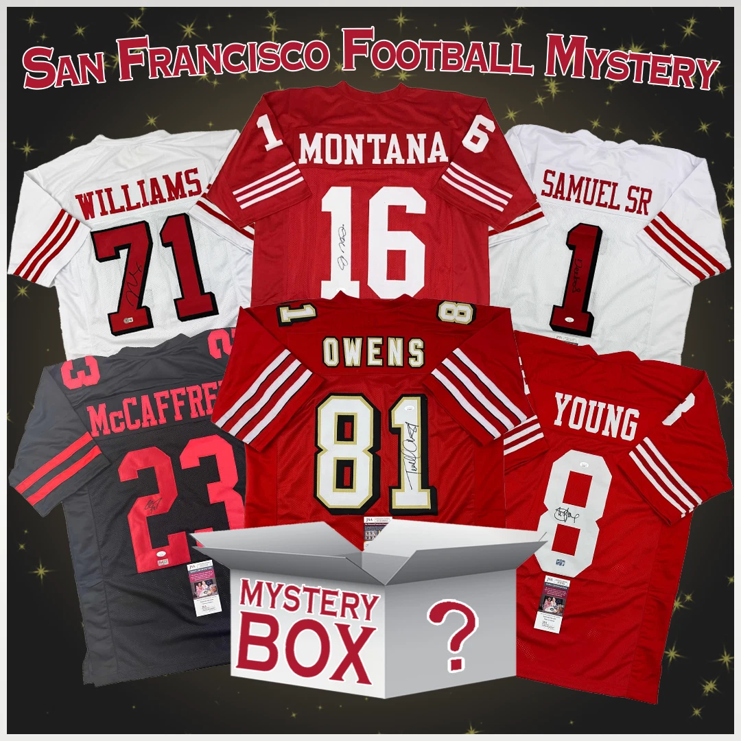 Autographed/Signed San Francisco Football Jersey Mystery Box PSA JSA BAS COA