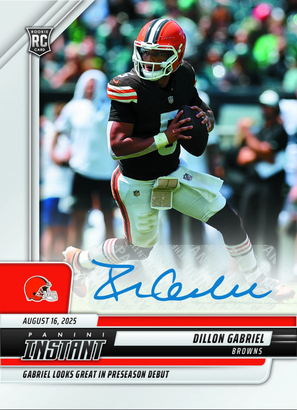 2025 Panini Instant NFL Dillon Gabriel #29 Auto /99 Rookie RC Football Card