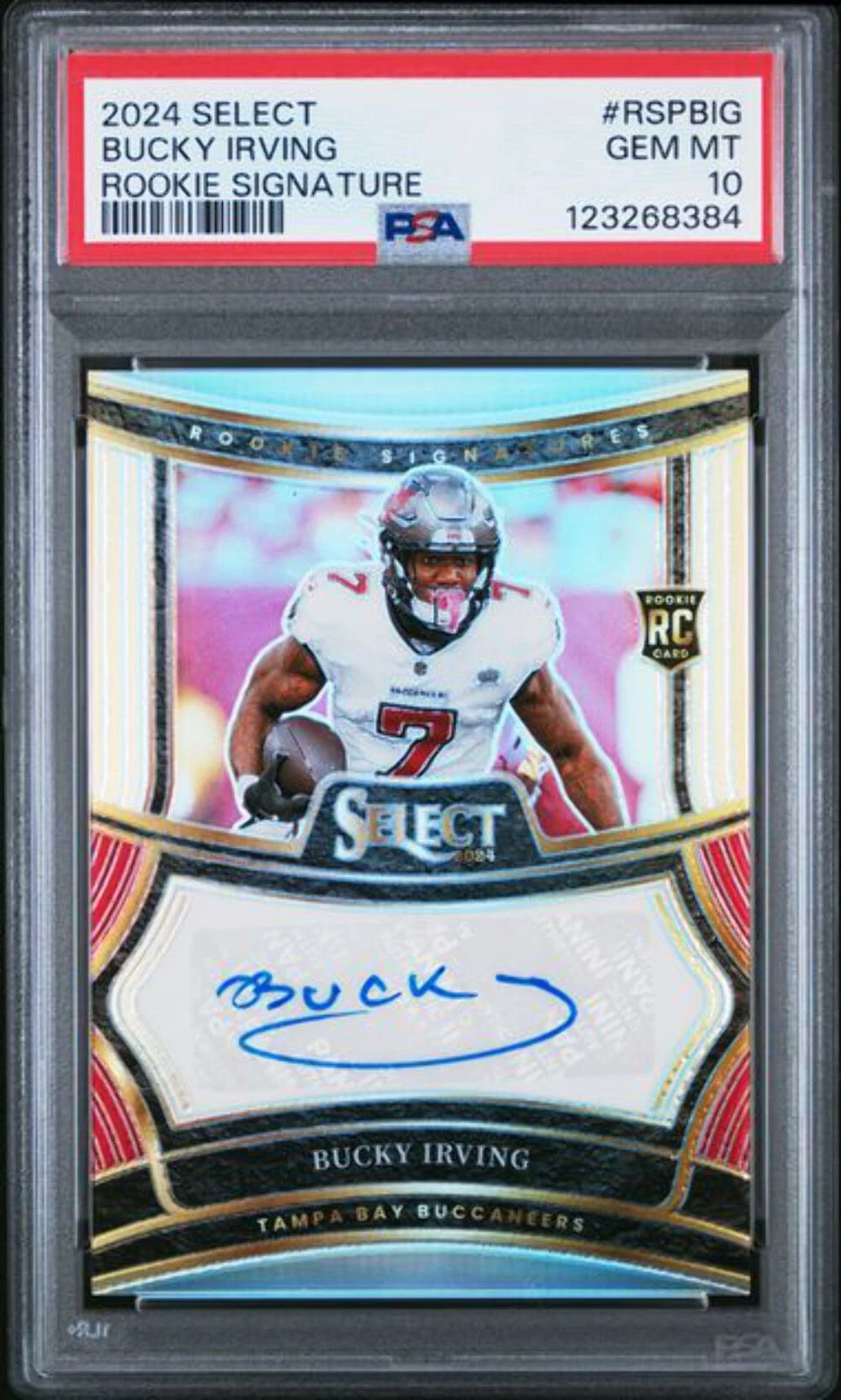 Graded 2024 Panini Select Bucky Irving #RSPBIG /399 Rookie Signature RC PSA 10