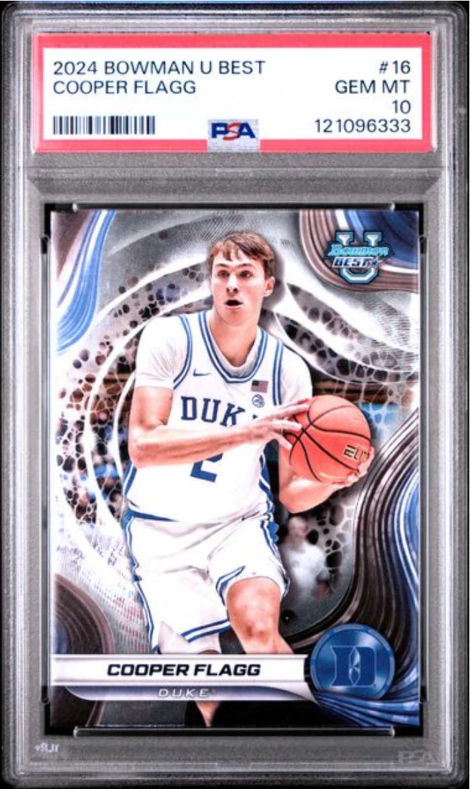 Graded 2024 Topps Bowman U Best Cooper Flagg #16 Rookie RC Card PSA 10 Gem Mint