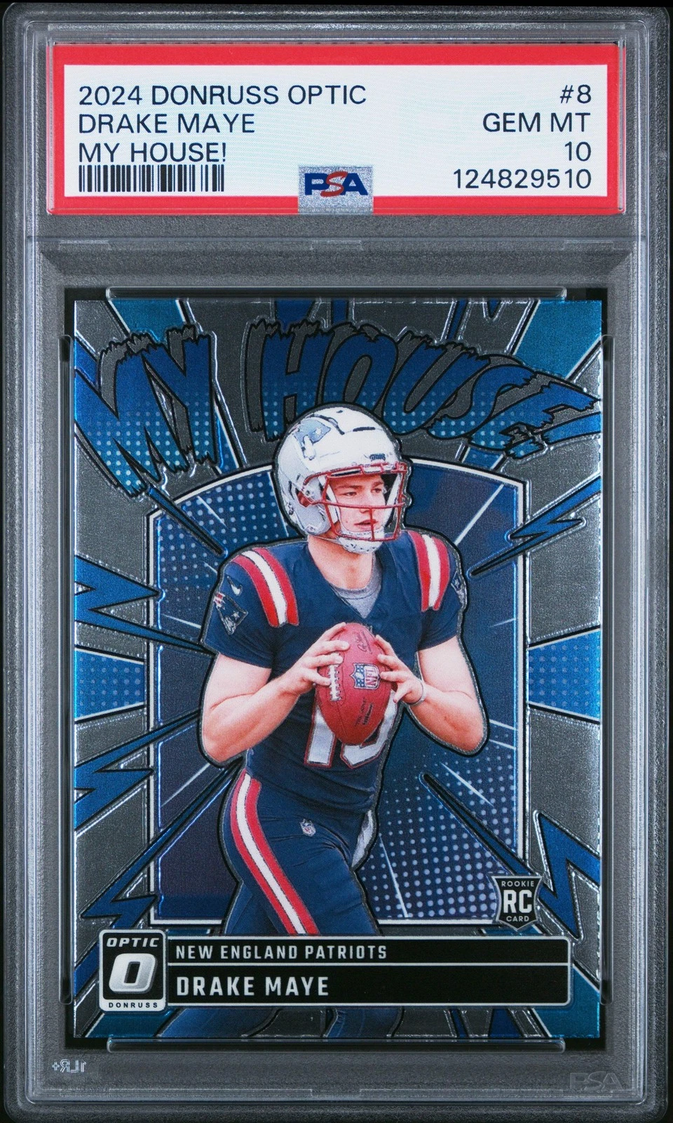 Graded 2024 Panini Donruss Optic Drake Maye #8 My House! RC Football Card PSA 10