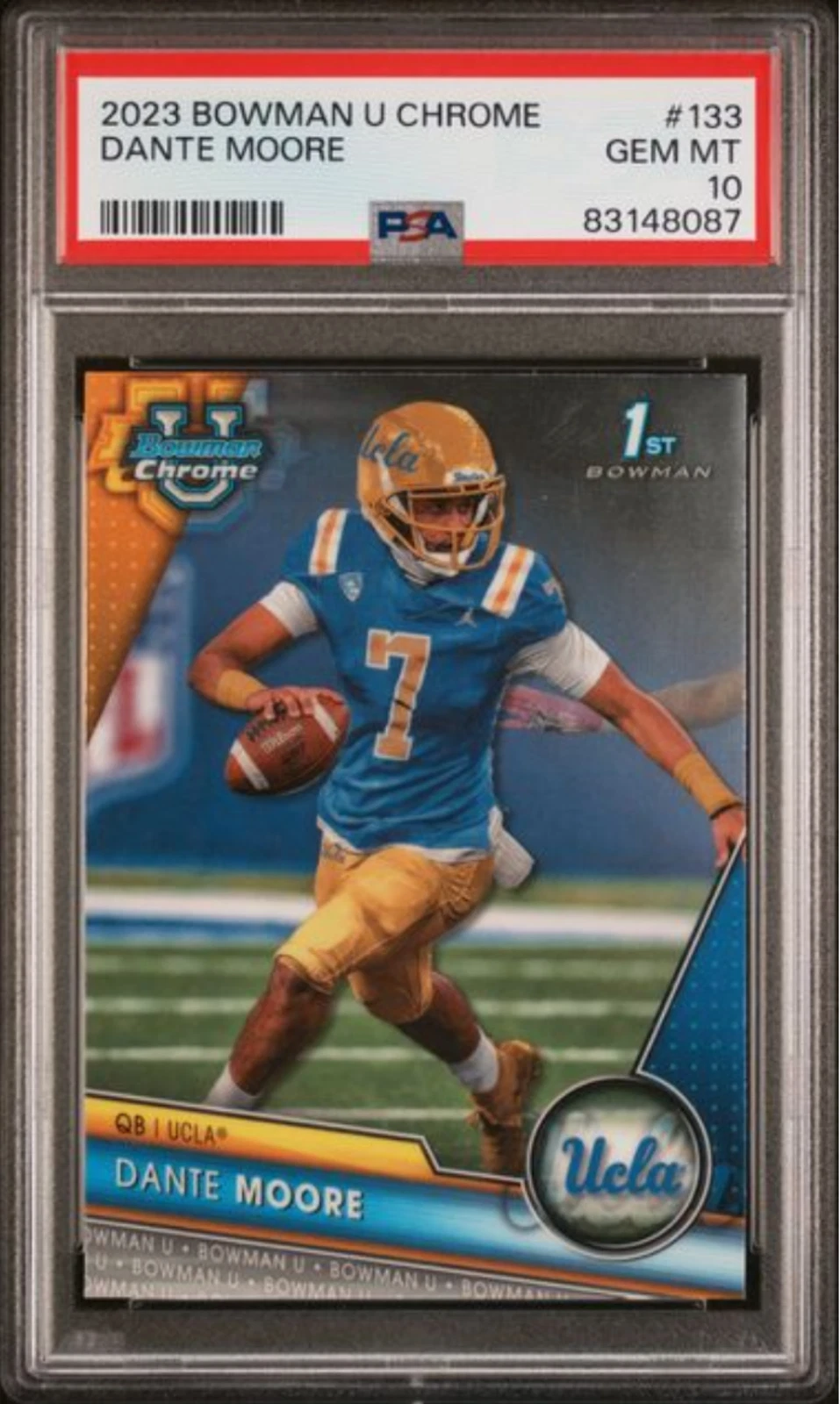 Graded 2023 Topps Bowman U Chrome Dante Moore #133 Rookie RC Card PSA 10 Mint