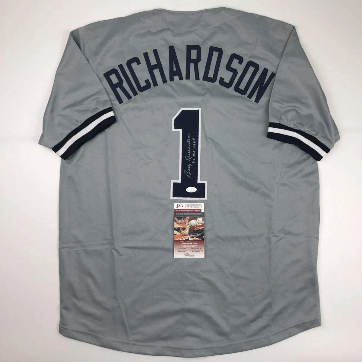 Autographed/Signed BOBBY RICHARDSON 60 WS MVP New York Grey Jersey JSA COA Auto