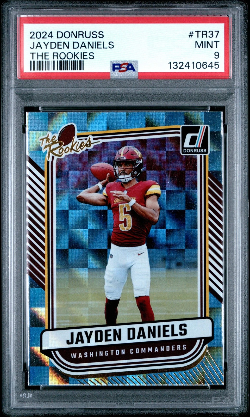 Graded 2024 Panini Donruss Jayden Daniels #TR37 The Rookies Rookie RC Card PSA 9
