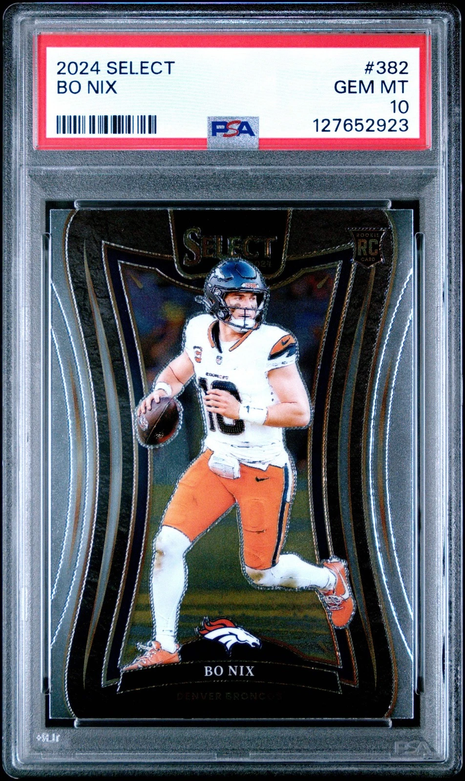 Graded 2024 Panini Select Bo Nix #382 Rookie RC Football Card PSA 10 Gem Mint