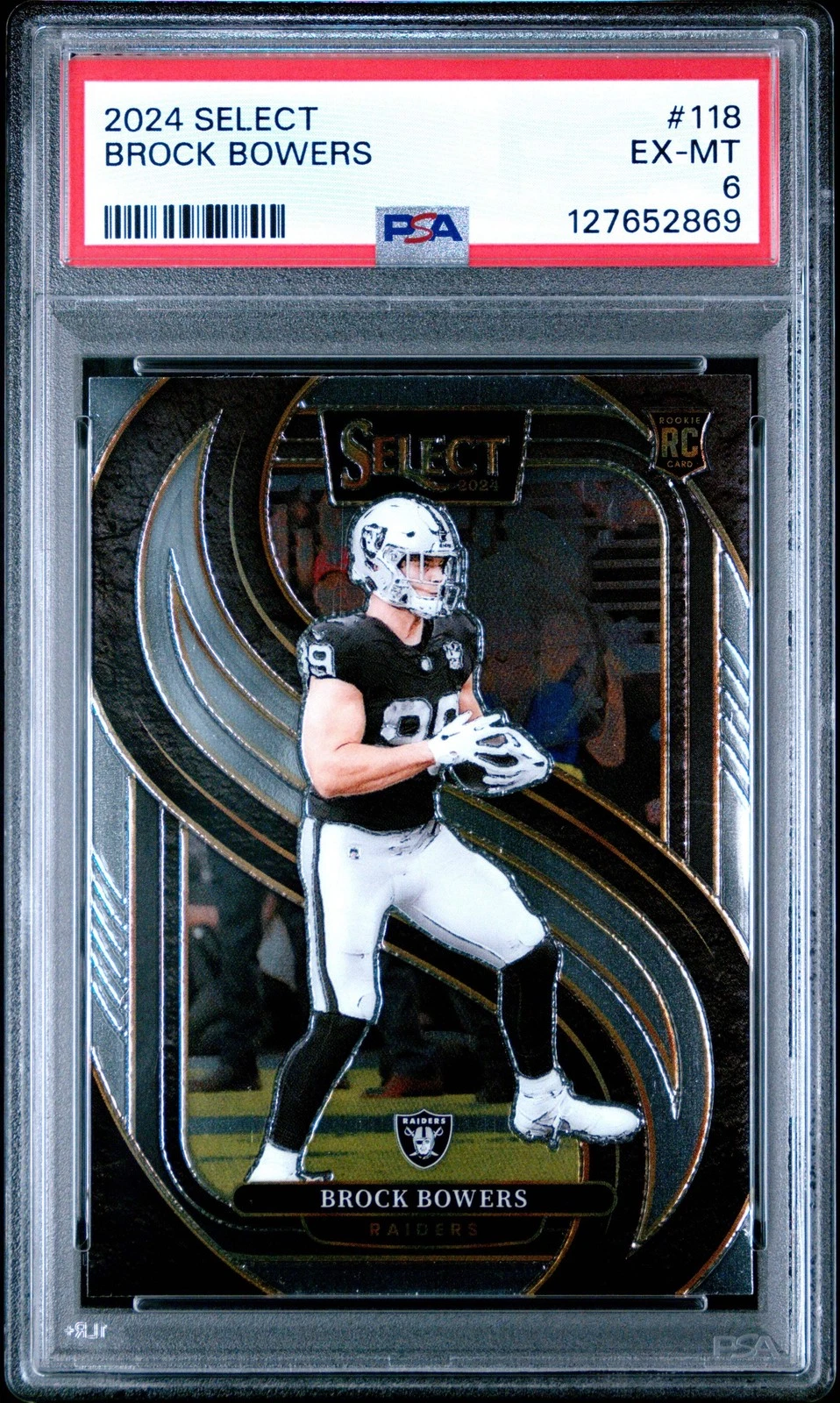 Graded 2024 Panini Select Brock Bowers #118 Rookie RC Card PSA 6 Excellent