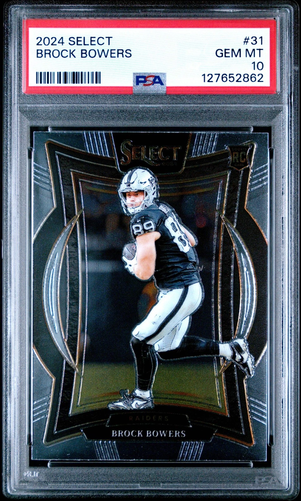 Graded 2024 Panini Select Brock Bowers #31 Rookie RC Card PSA 10 Gem Mint