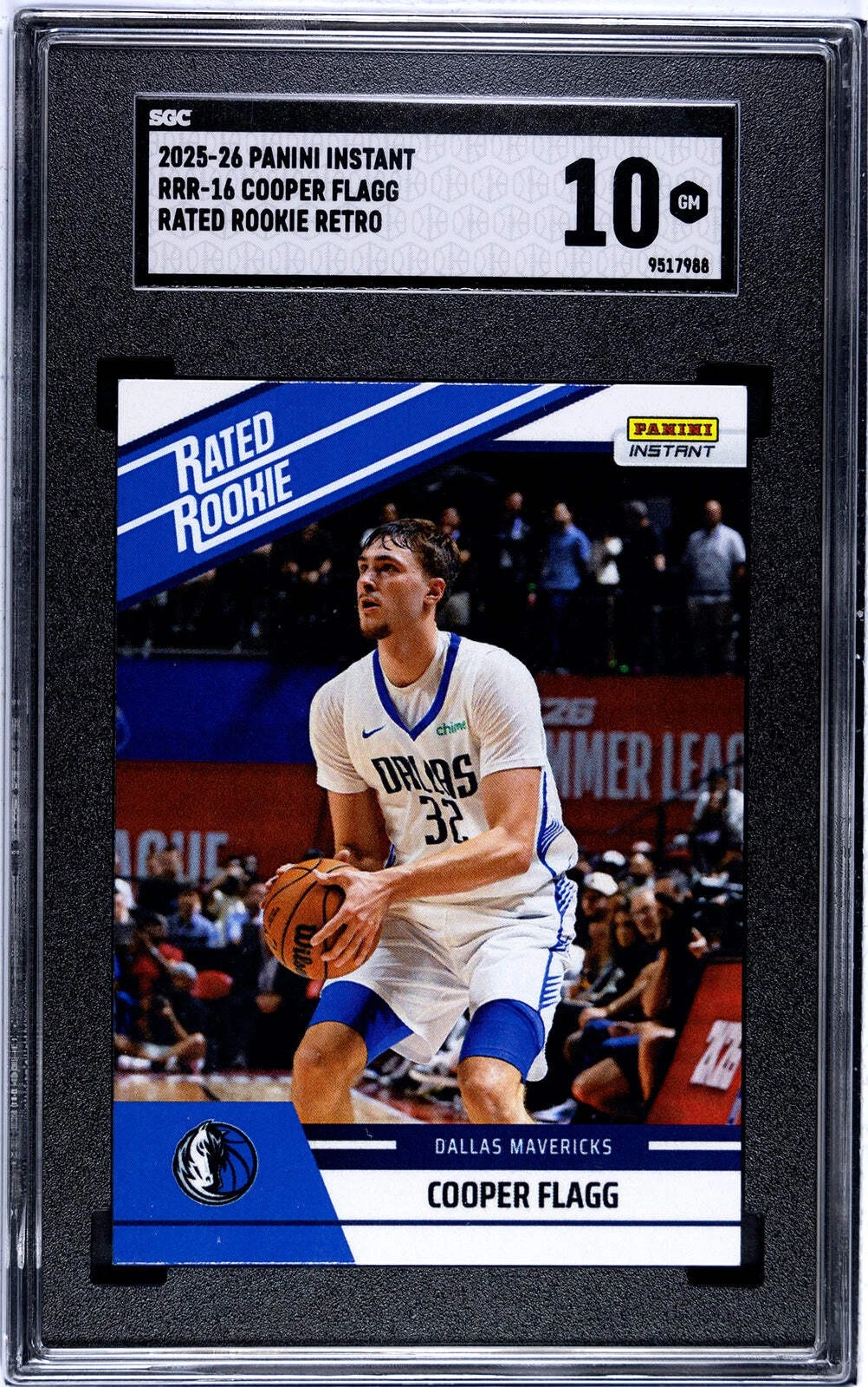 Graded 2025 Panini Instant Cooper Flagg #RRR16 Rated Rookie Retro RC Card SGC 10