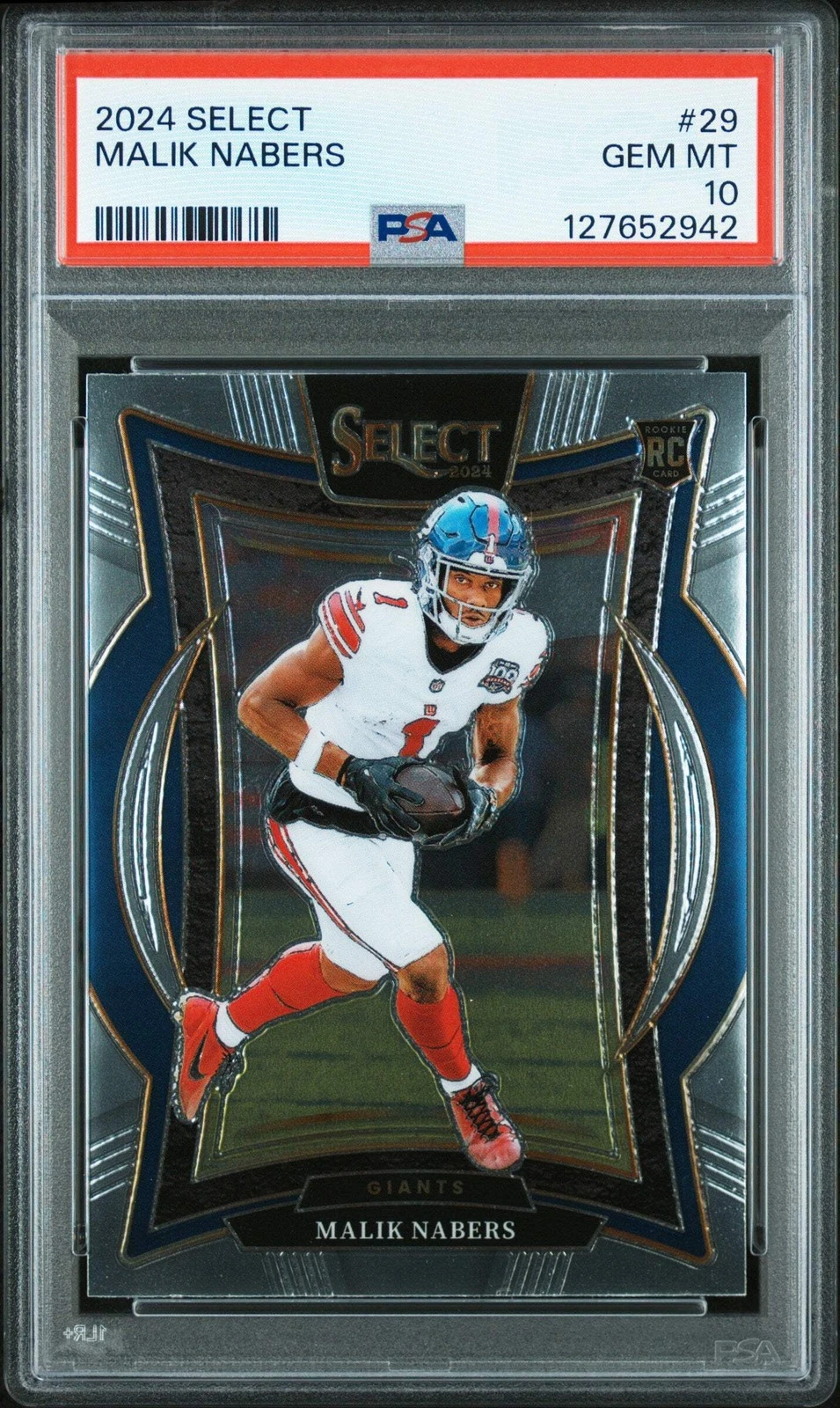 Graded 2024 Panini Select Malik Nabers #29 Rookie RC Football Card PSA 10 Mint
