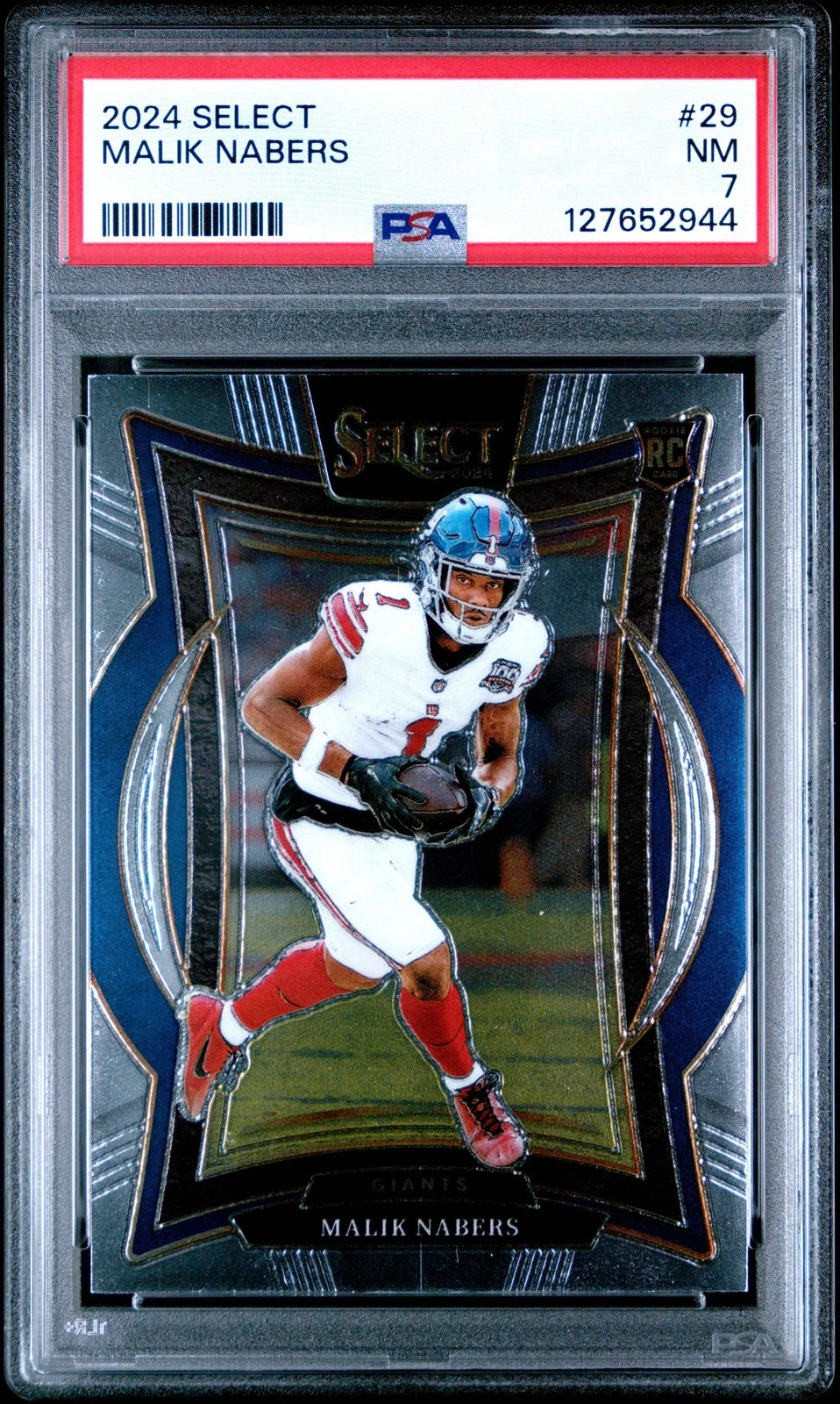 Graded 2024 Panini Select Malik Nabers #29 Rookie RC Football Card PSA 7 NM
