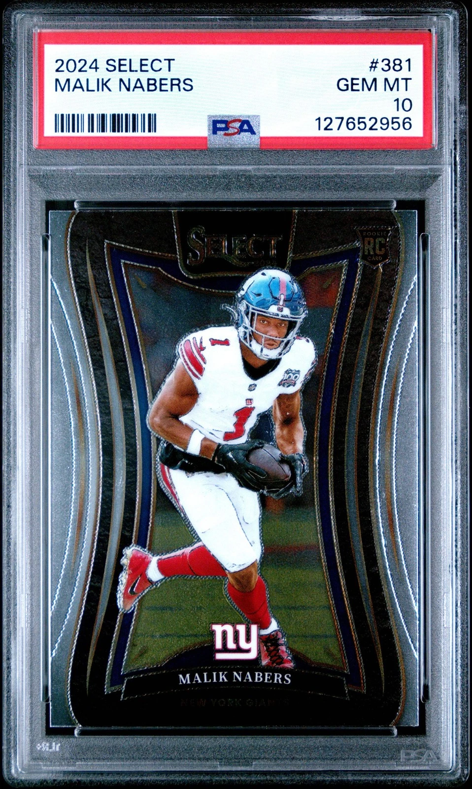 Graded 2024 Panini Select Malik Nabers #381 Rookie RC Football Card PSA 10 Mint