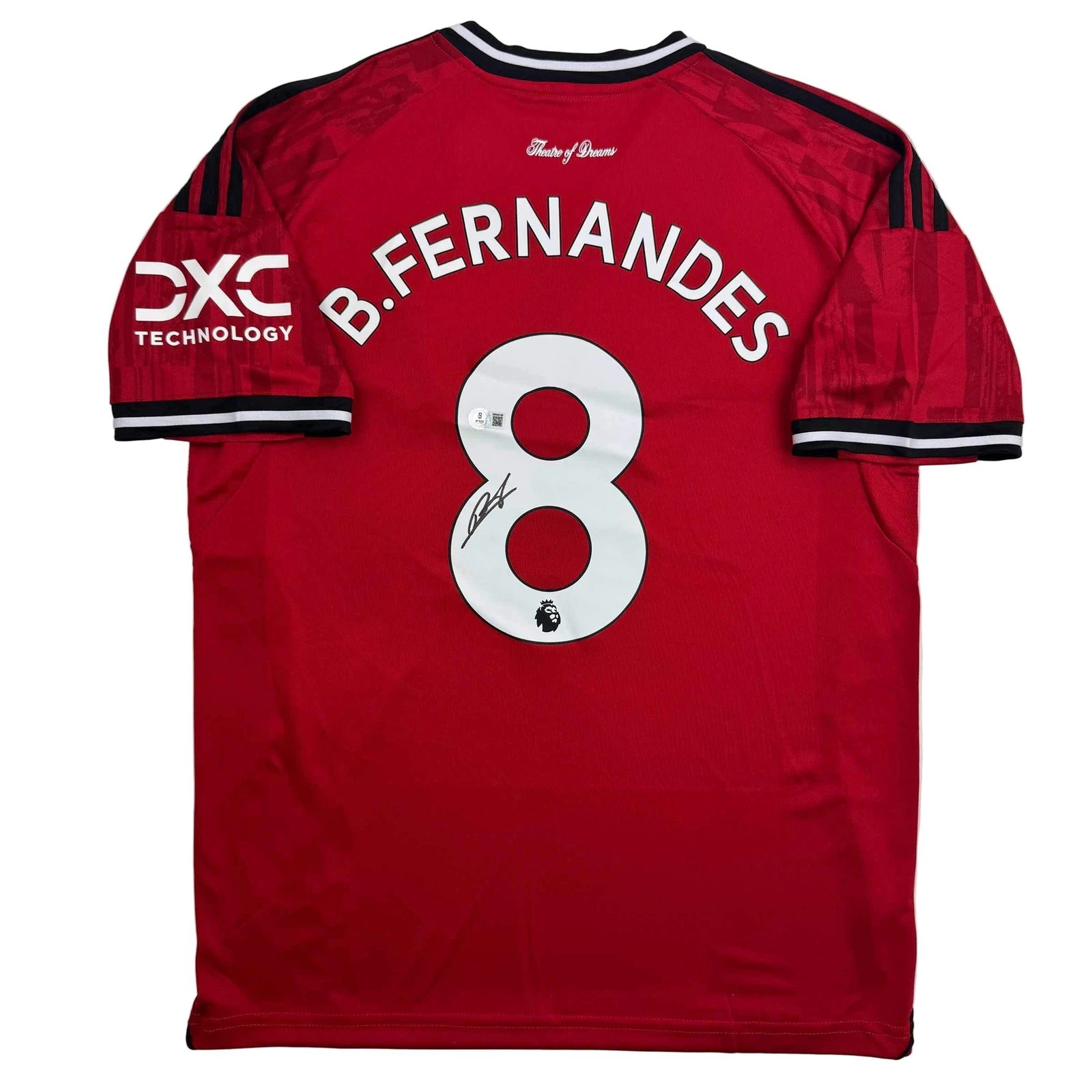 Autographed/Signed Bruno Fernandes Manchester United Red Jersey Beckett BAS COA
