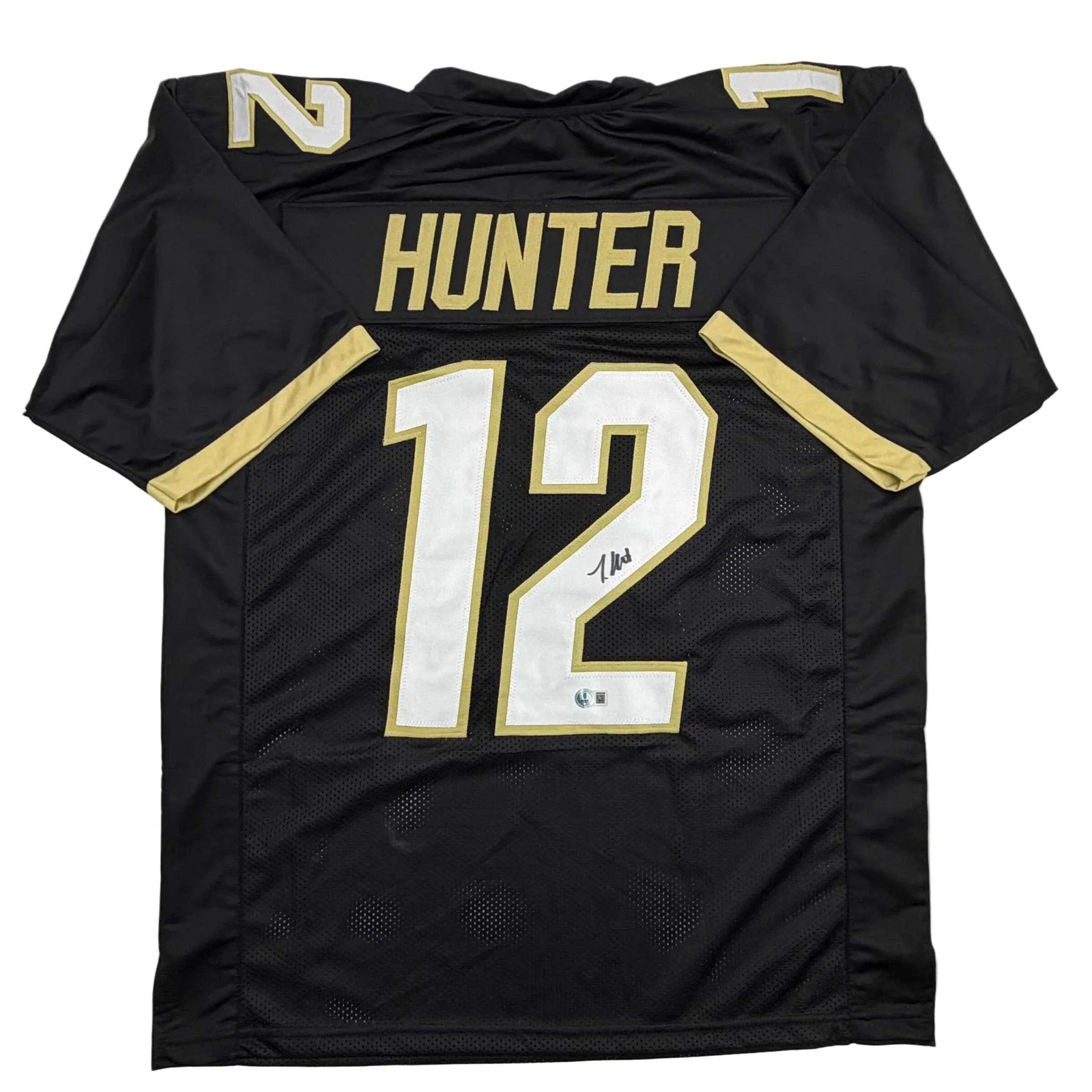 Autographed/Signed Travis Hunter Colorado Black College Jersey Beckett BAS COA