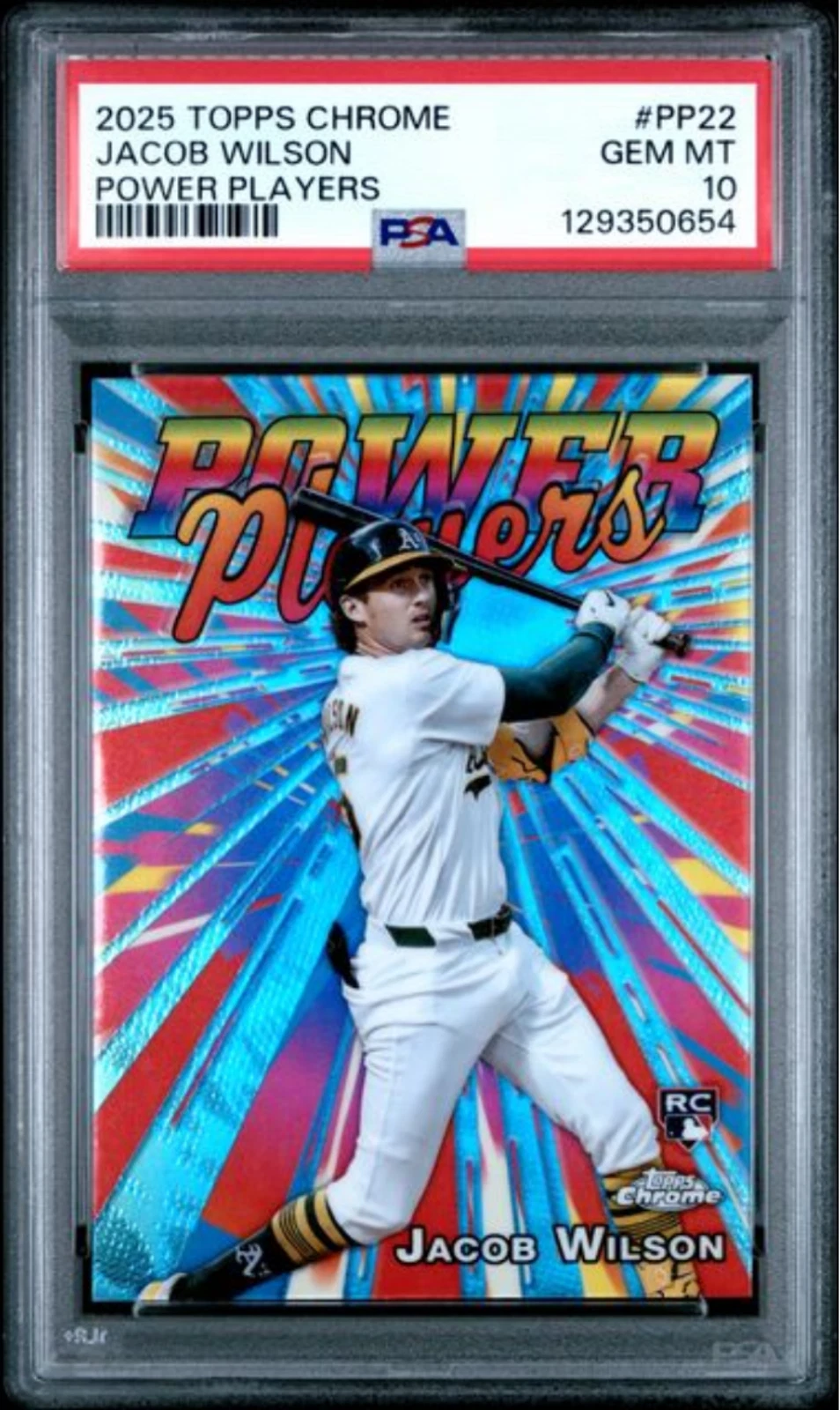 Graded 2025 Topps Chrome Jacob Wilson #PP22 Power Players Rookie RC Card PSA 10