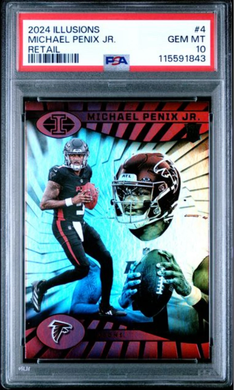 Graded 2024 Panini Illusions Michael Penix Jr #4 Retail Rookie RC Card PSA 10