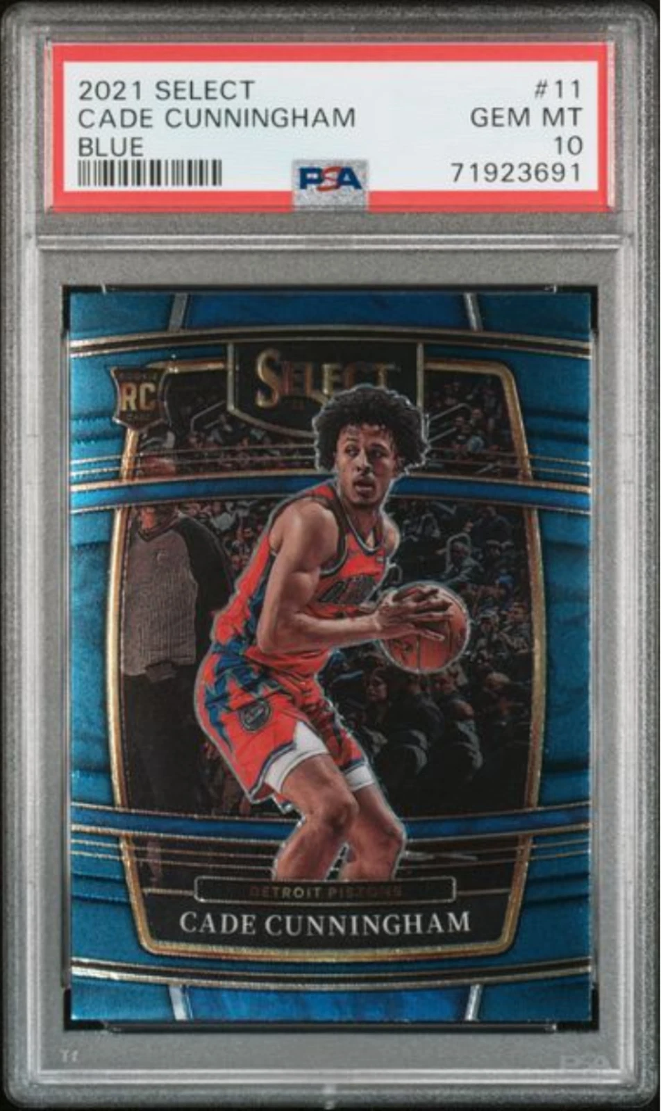 Graded 2021 Panini Select Cade Cunningham #11 Blue Rookie Card PSA 10 Gem Mint