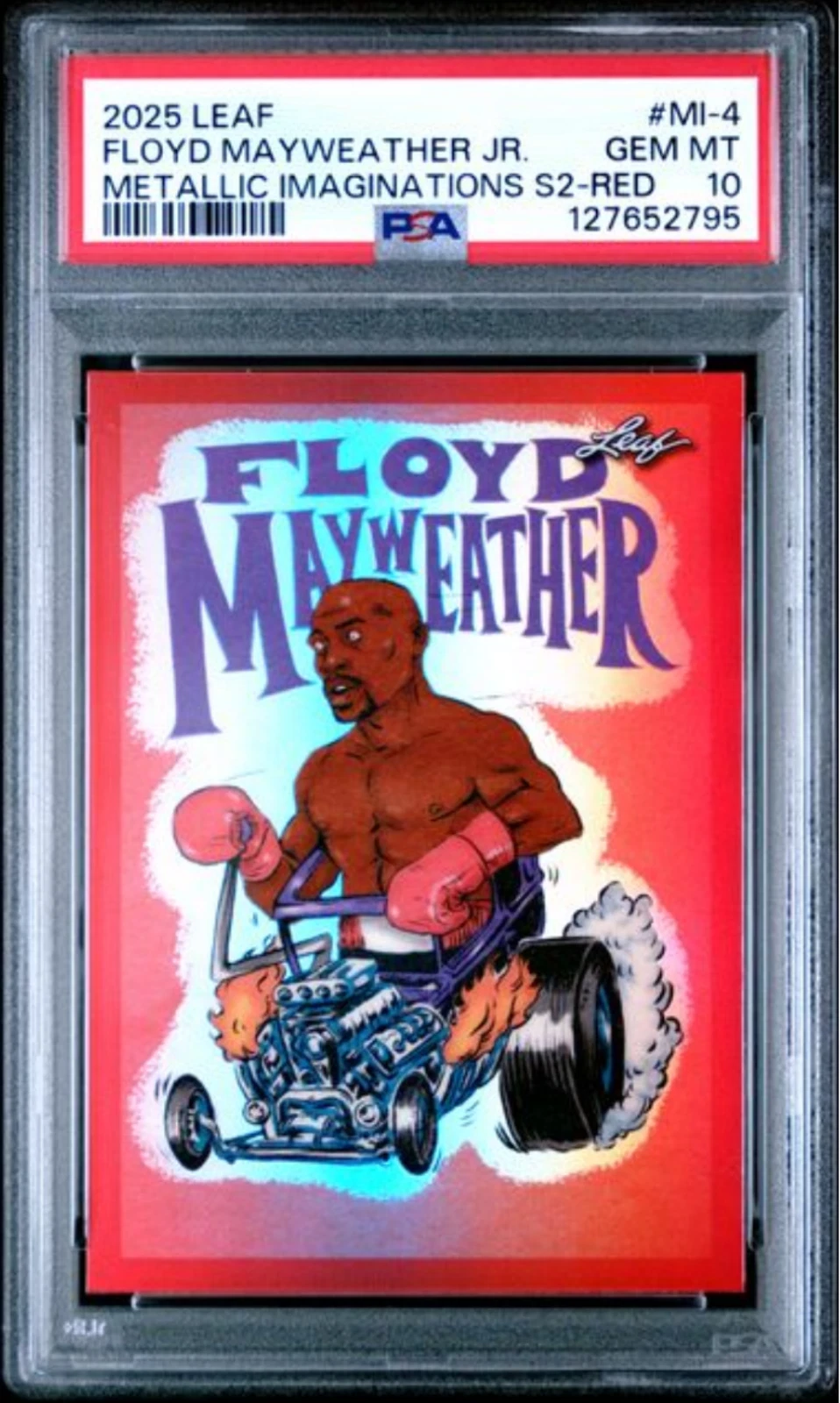 Graded 2025 Leaf Floyd Mayweather Jr #MI4 Metallic Series 2 Red /199 Card PSA 10