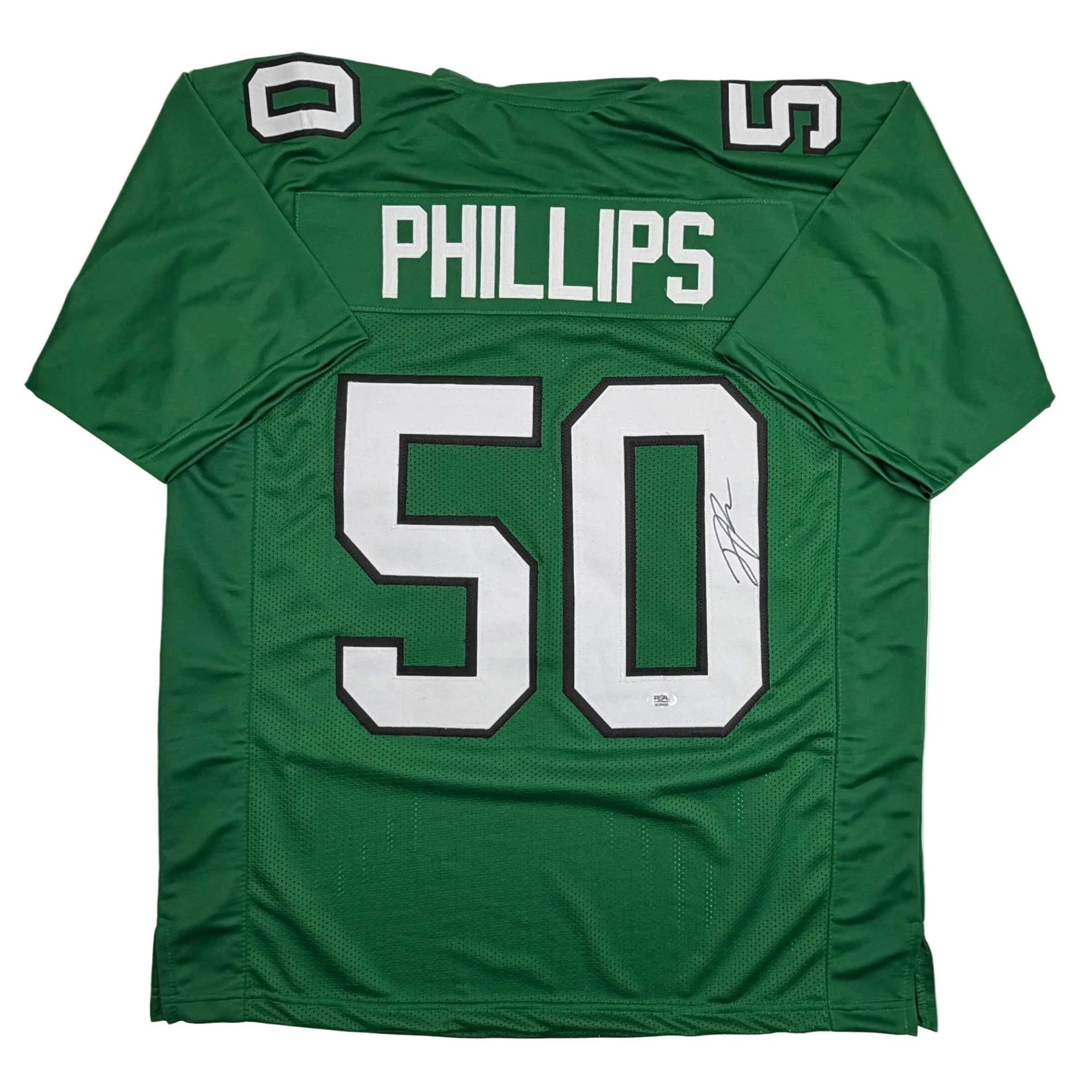 Autographed/Signed Jaelan Phillips Philadelphia Kelly Green Jersey PSA/DNA COA